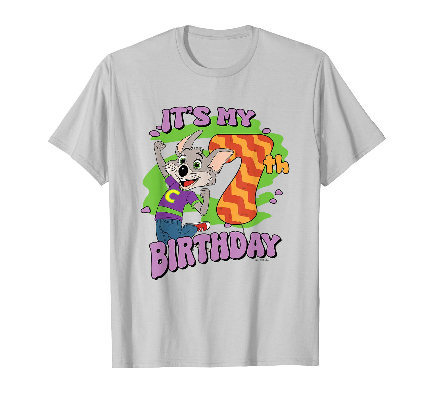 Chuck E. Cheese It's My 7th Birthday Happy Chuck Chest Logo T-Shirt