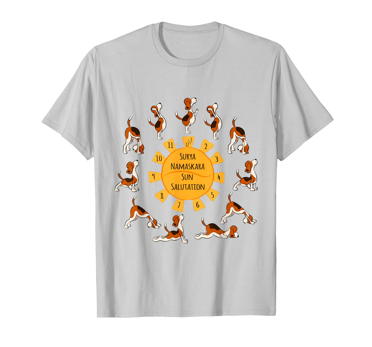 Sun Salutation Dog Puppy Pet Lover Yoga Meditation T-Shirt T-Shirt for Men Women Girls Kids