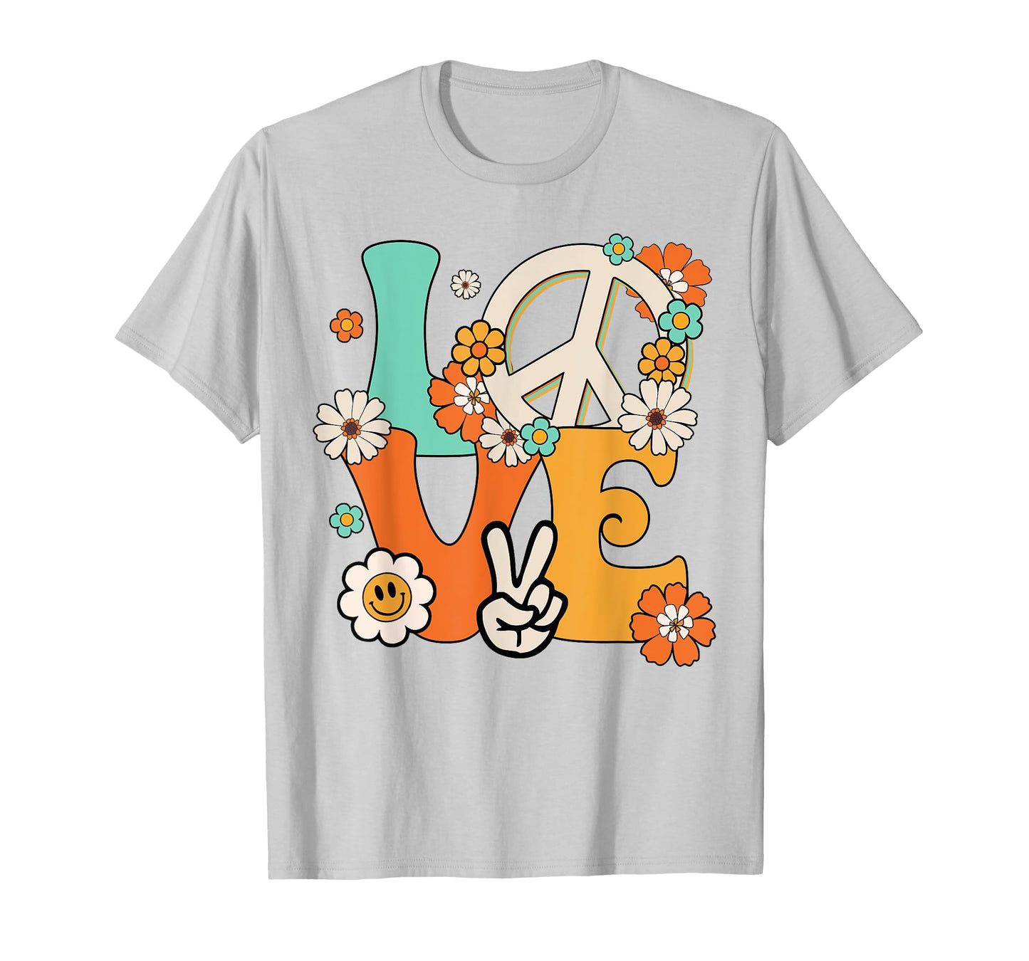 PEACE SIGN LOVE T Shirt 60s 70s Tie Dye Hippie Costume T-Shirt