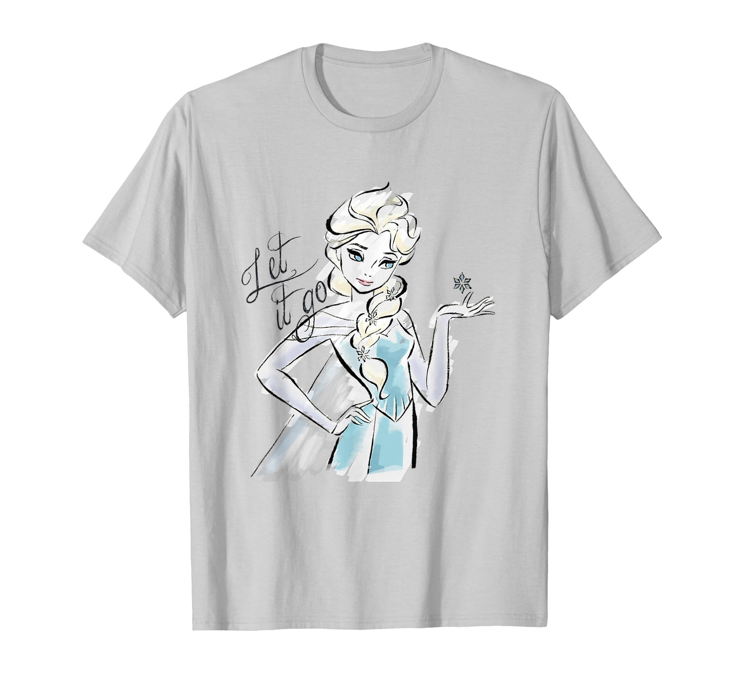 Disney Frozen Let It Go Elsa Vintage Sketch Outline T-Shirt