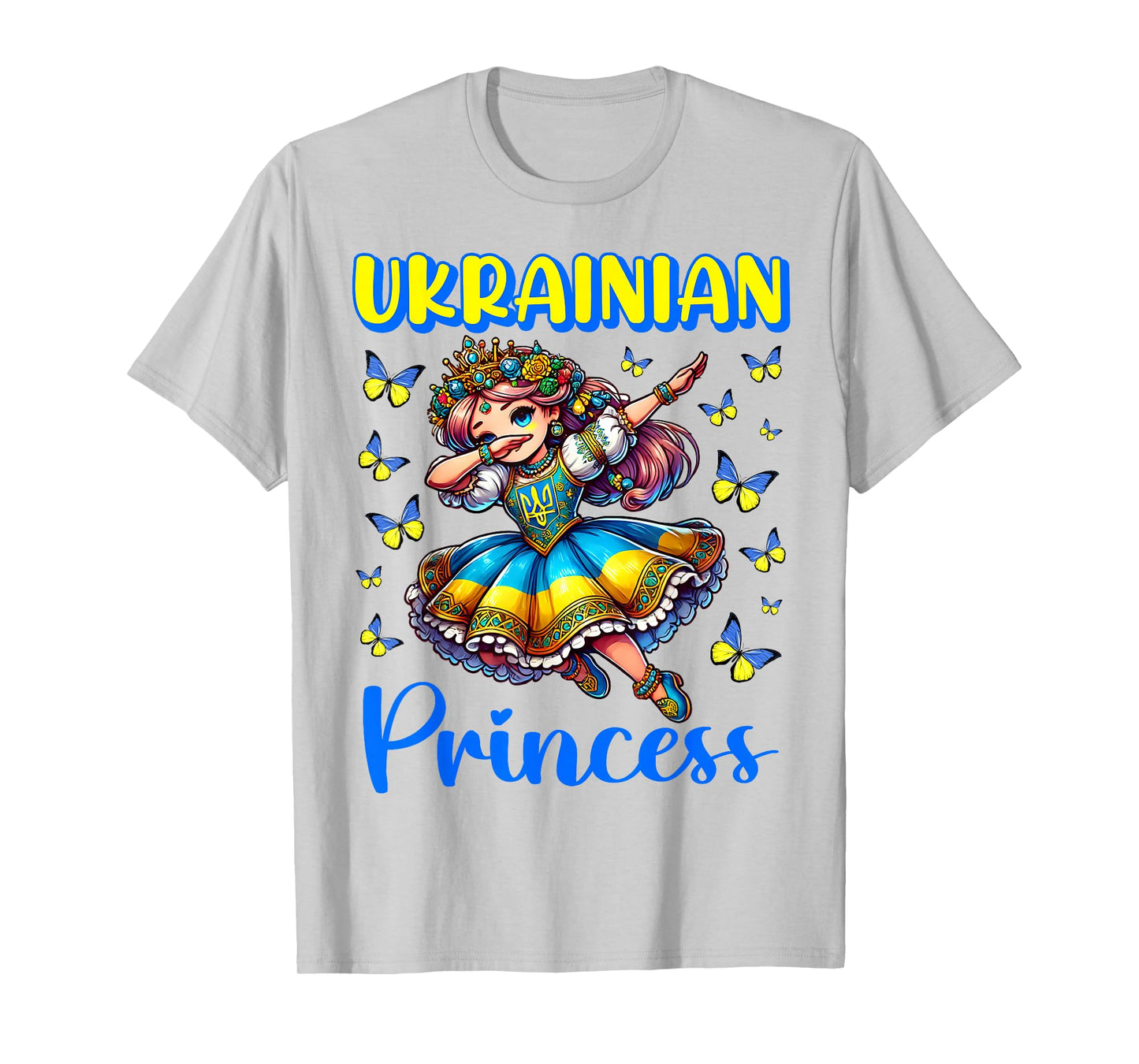 Ukrainian Princess Dab Girl Flag Dress Heritage for Kids T-Shirt