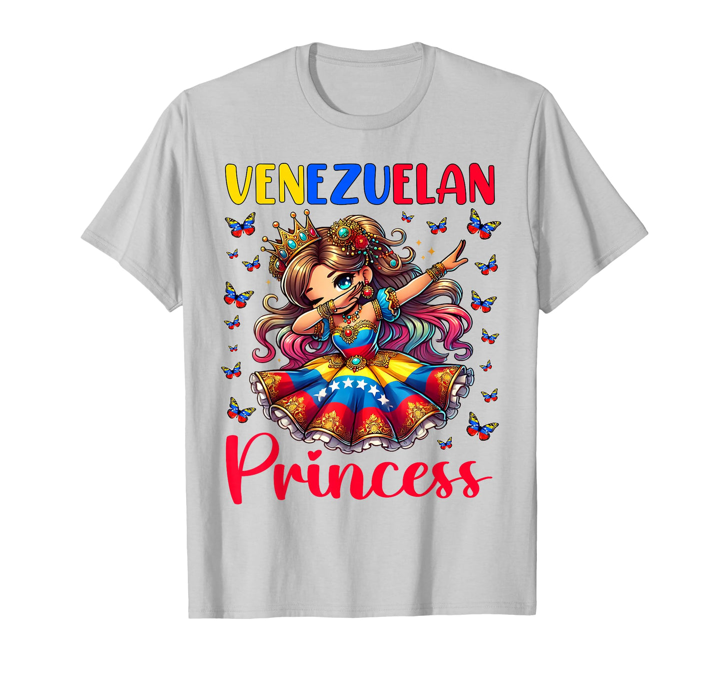 Venezuelan Princess Dab Girl Flag Dress Heritage for Kids T-Shirt