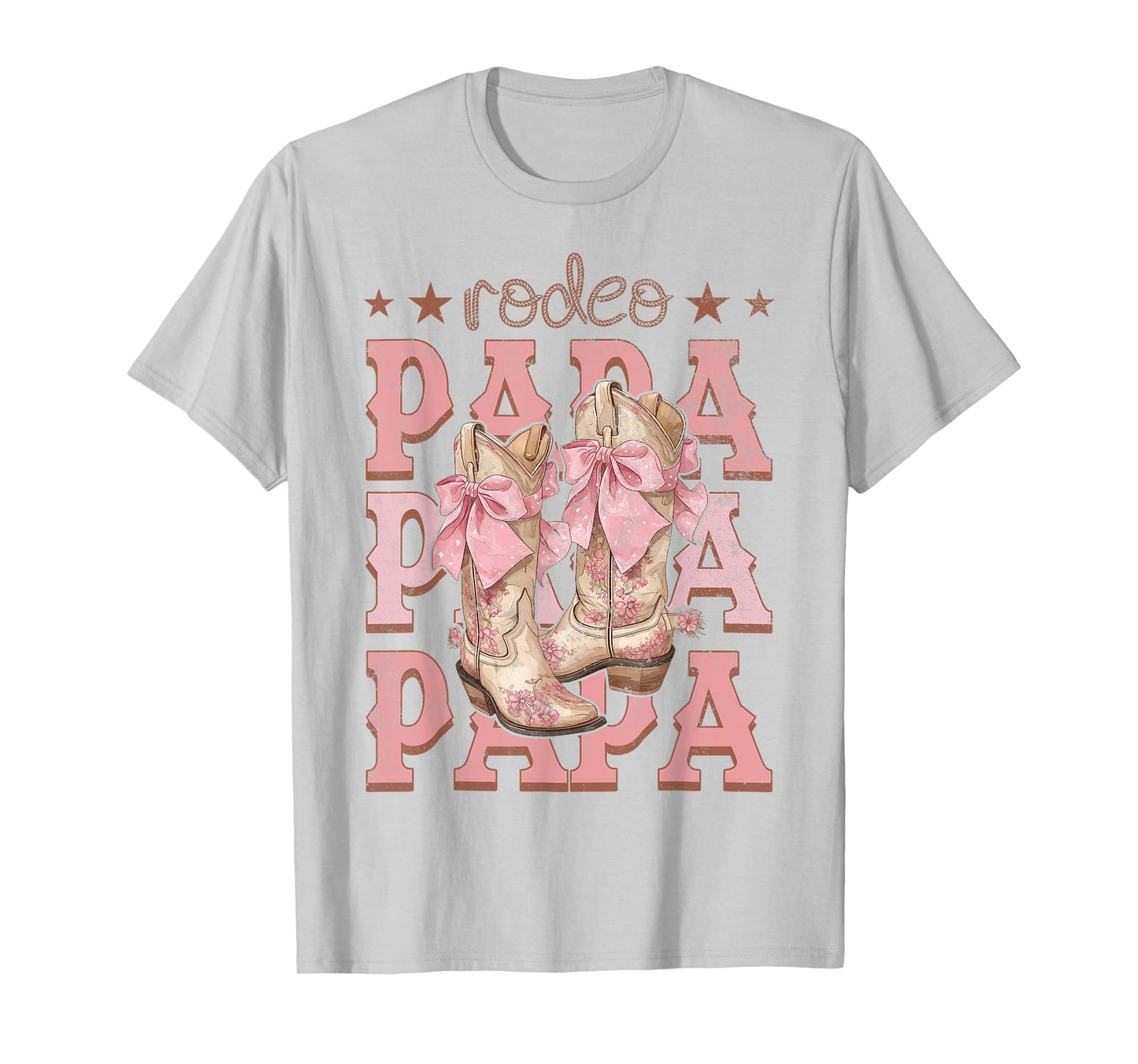 Rodeo Papa Pink Boots Coquette Cow-Girl Birthday Party T-Shirt
