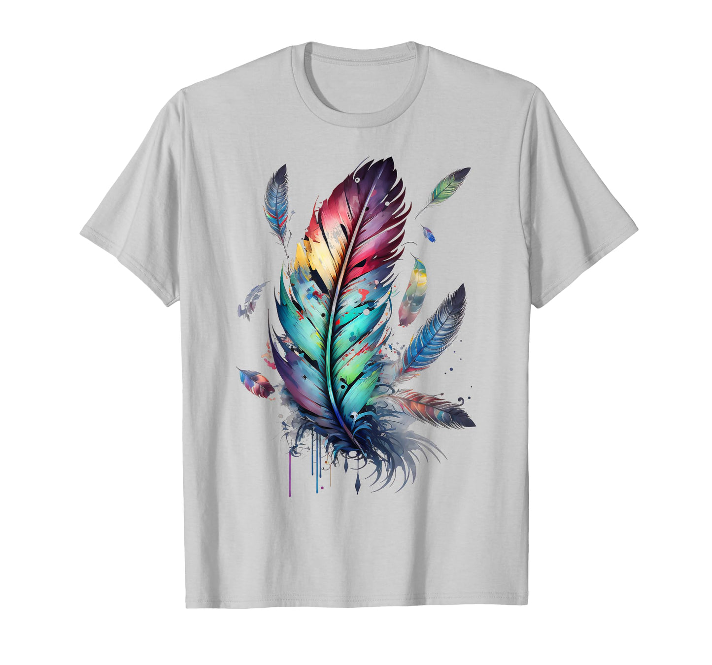 Colorful feathers boho style, bird, Native Americans, symbol T-Shirt