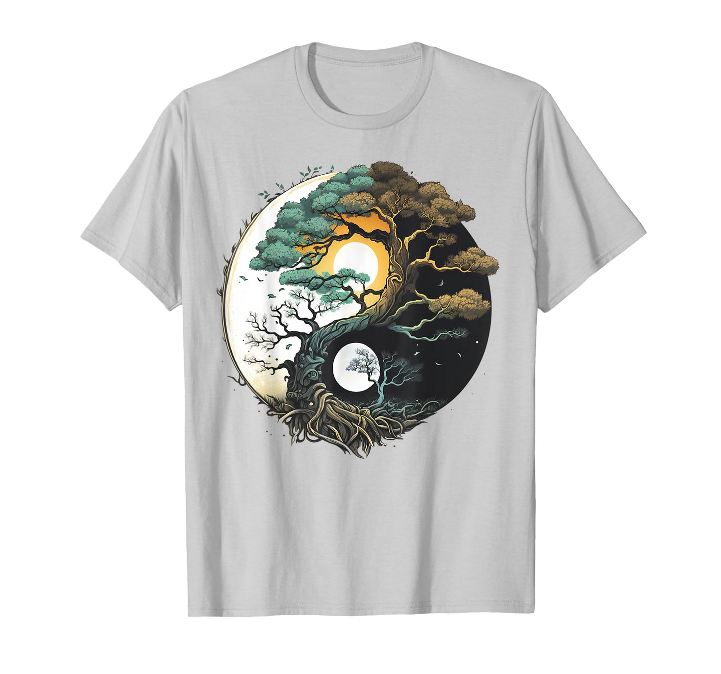 Yin Yang Miniature Tree of Life on Buddhist Bonsai Tree T-Shirt