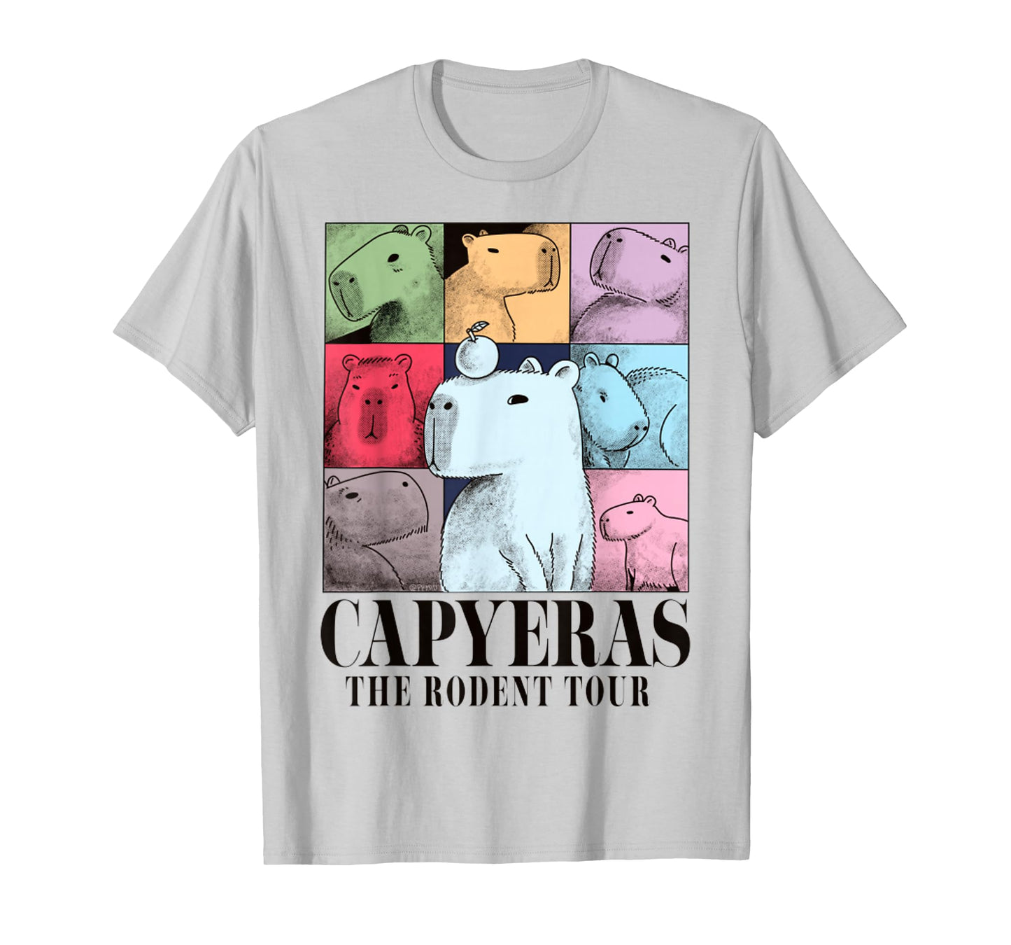 Capyeras Funny Cute Capybara Color Concert Tour Cute Animals T-Shirt