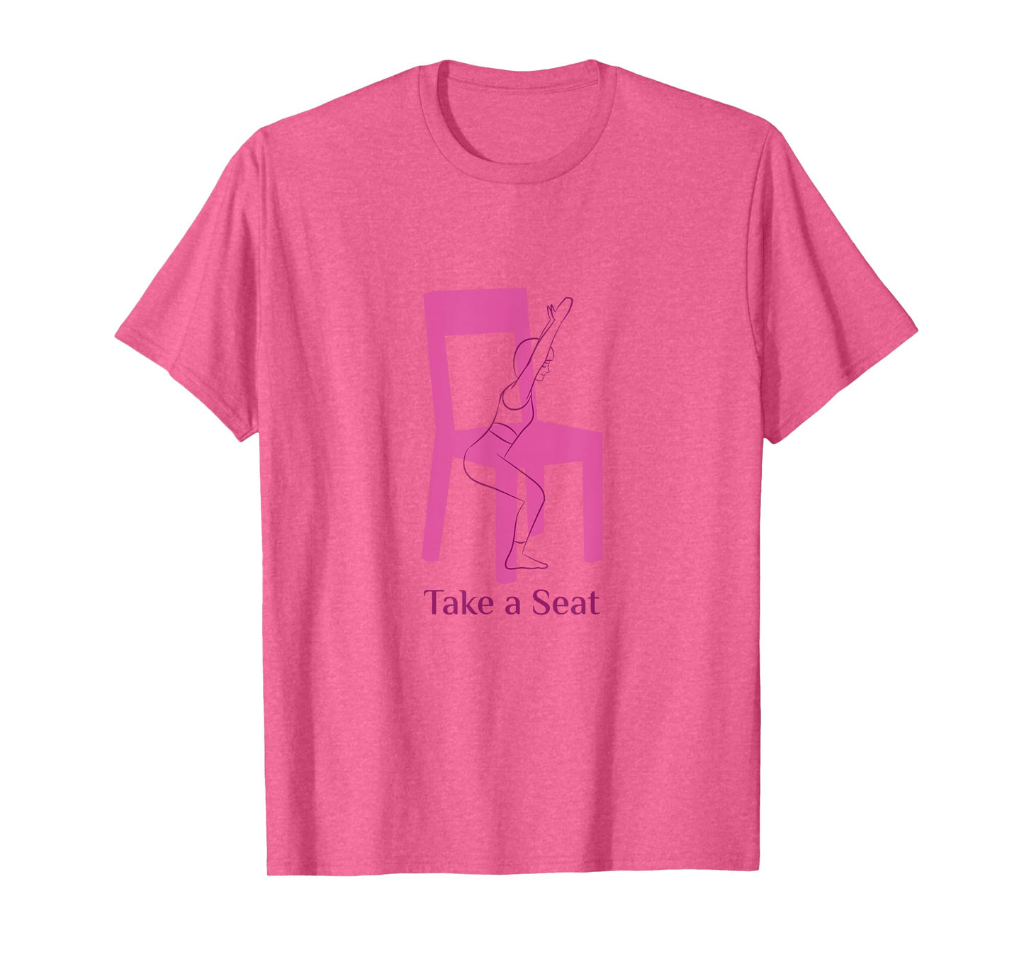 Asana Yoga Poses Chair Pose Utkatasana Funny Women Yogini T-Shirt