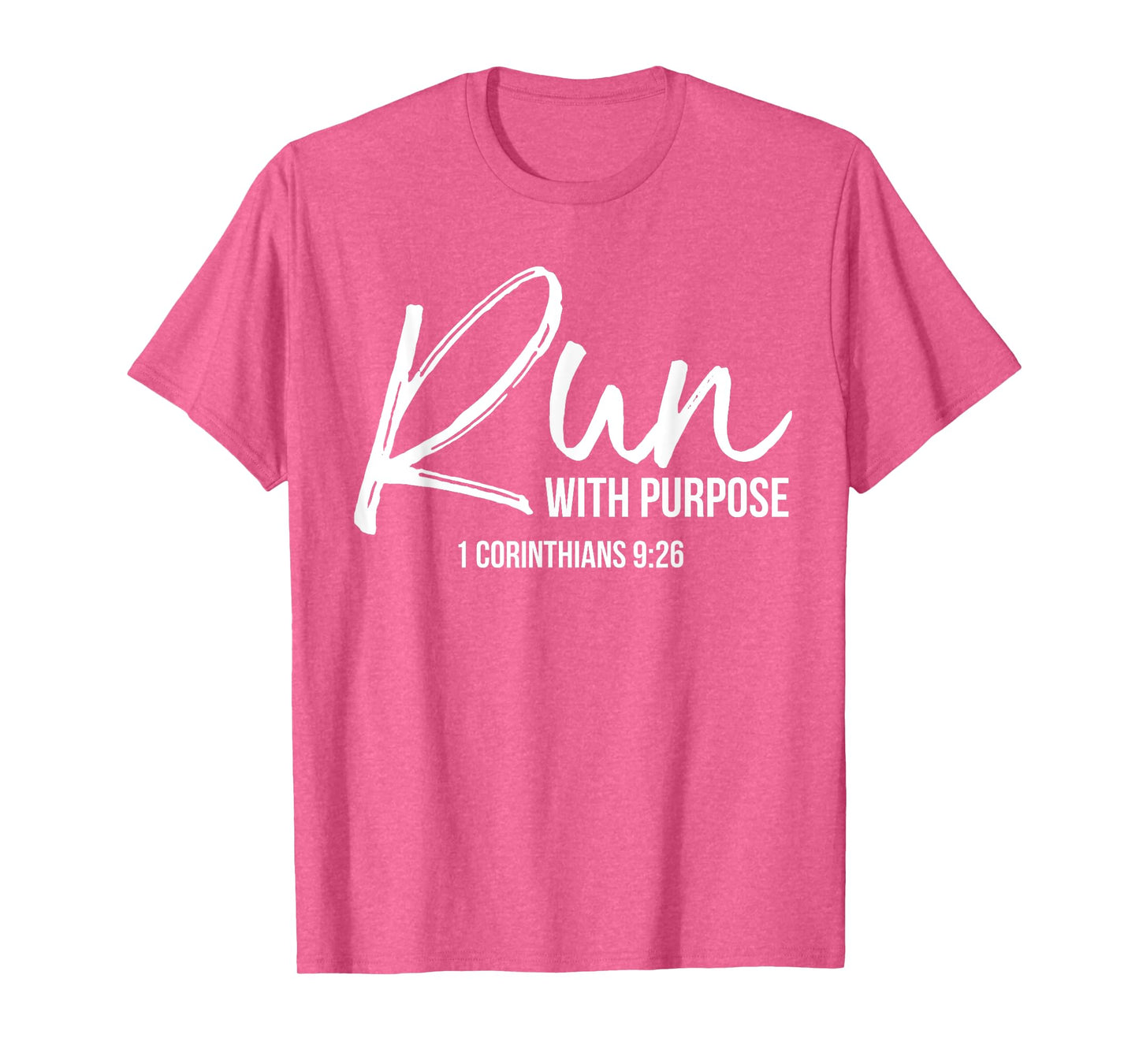 Womens Run With Purpose Shirt 1 Corinthians 9:26 Christian Running XL Orange