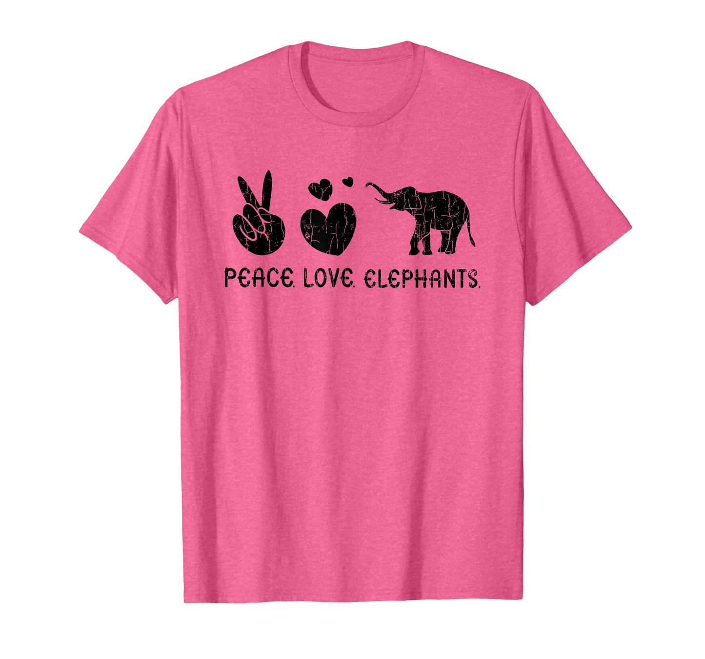 Peace Love Elephants Funny Elephant Lover Boys Girls Graphic T-Shirt