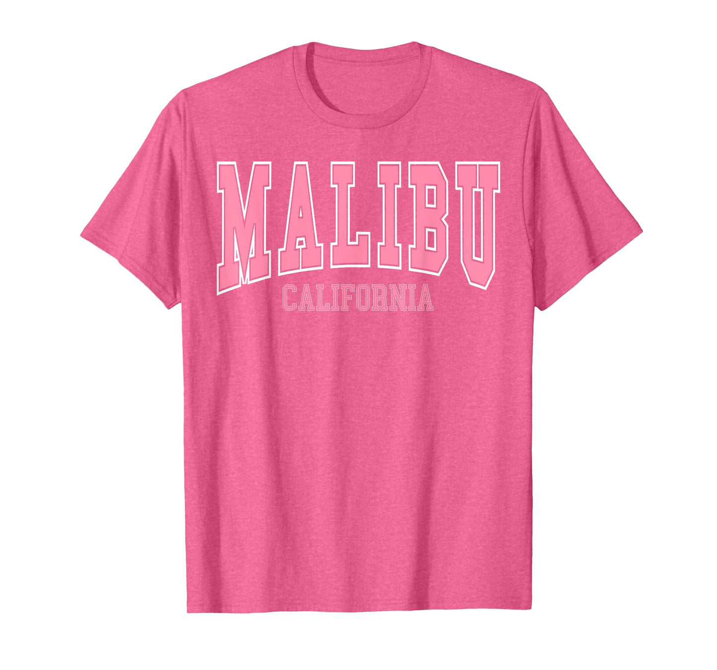 Preppy Varsity Pink Malibu California for Women Teen Girls T-Shirt