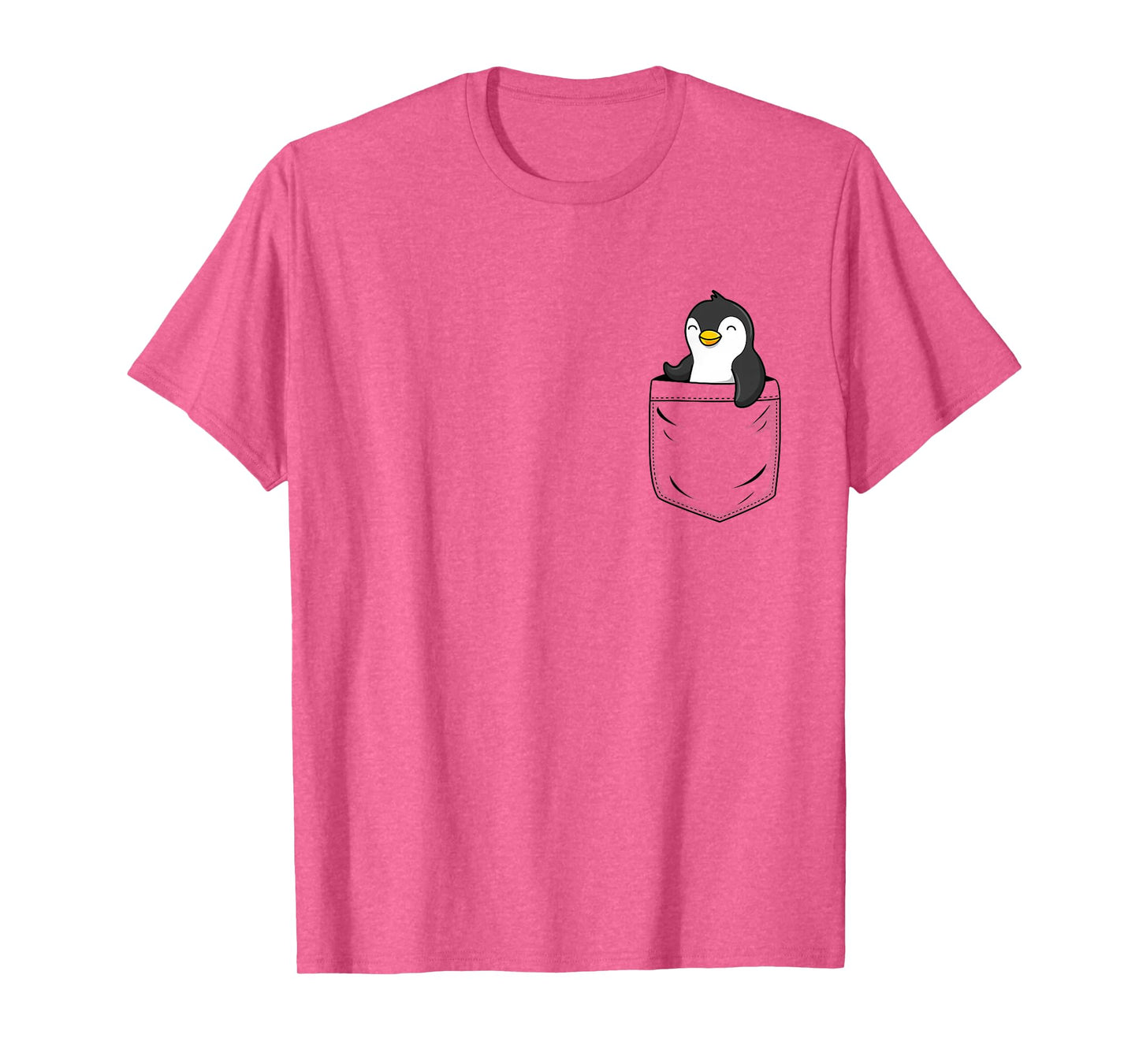 Penguin Lovers Cute Funny Penguin In Pocket T-Shirt, Small, Grey