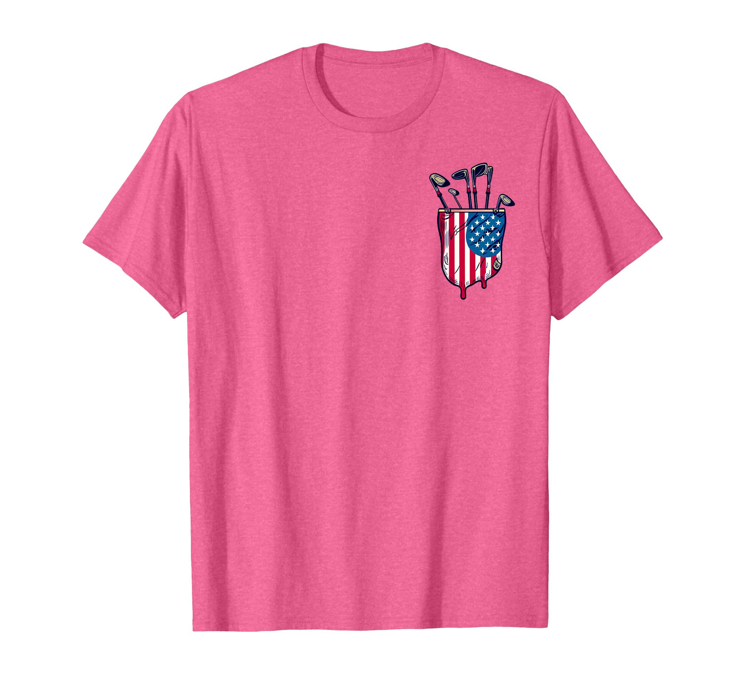 Funny Patriotic Golf Pocket USA America Flag 4th of July Dad T-Shirt