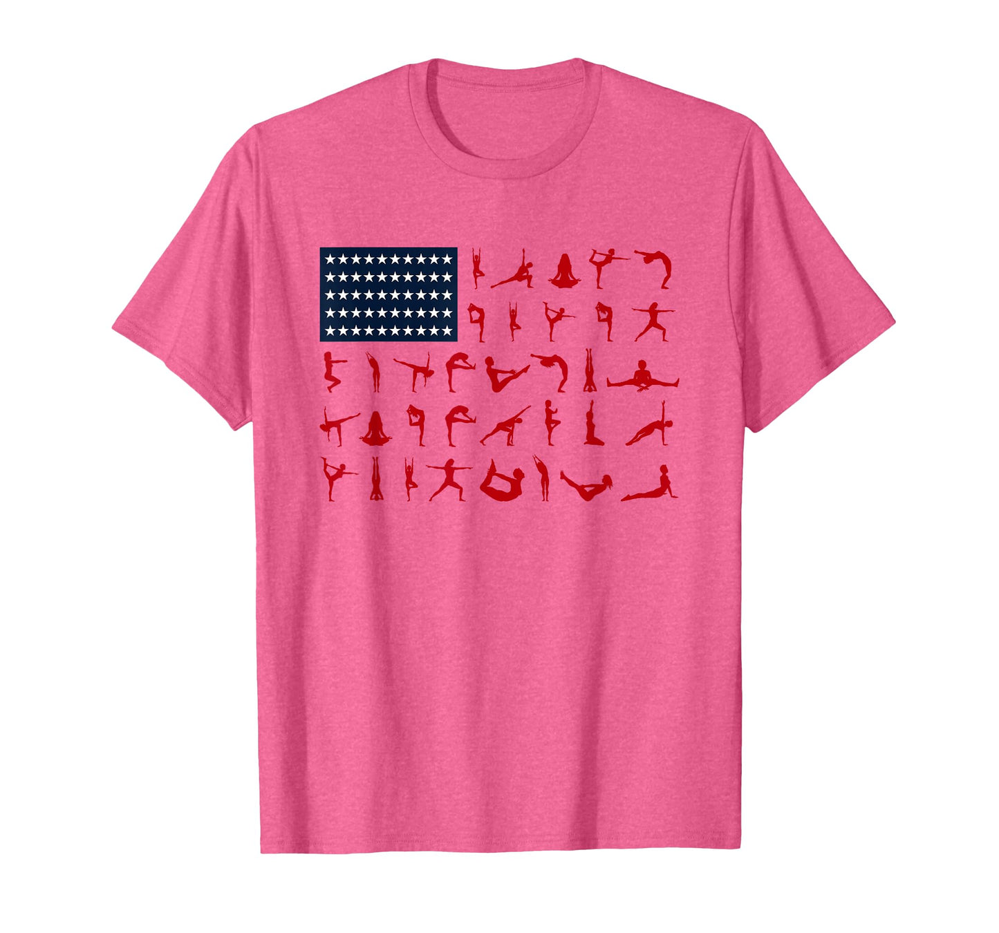 Yoga Pilates Poses American Flag 4th Of July Independence Women Men T-Shirt