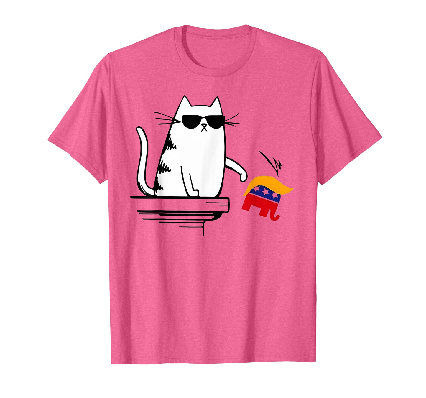 Cool Cat Harris Walz Knock Over Trump Elephant Hair Yard Men Women T-Shirt