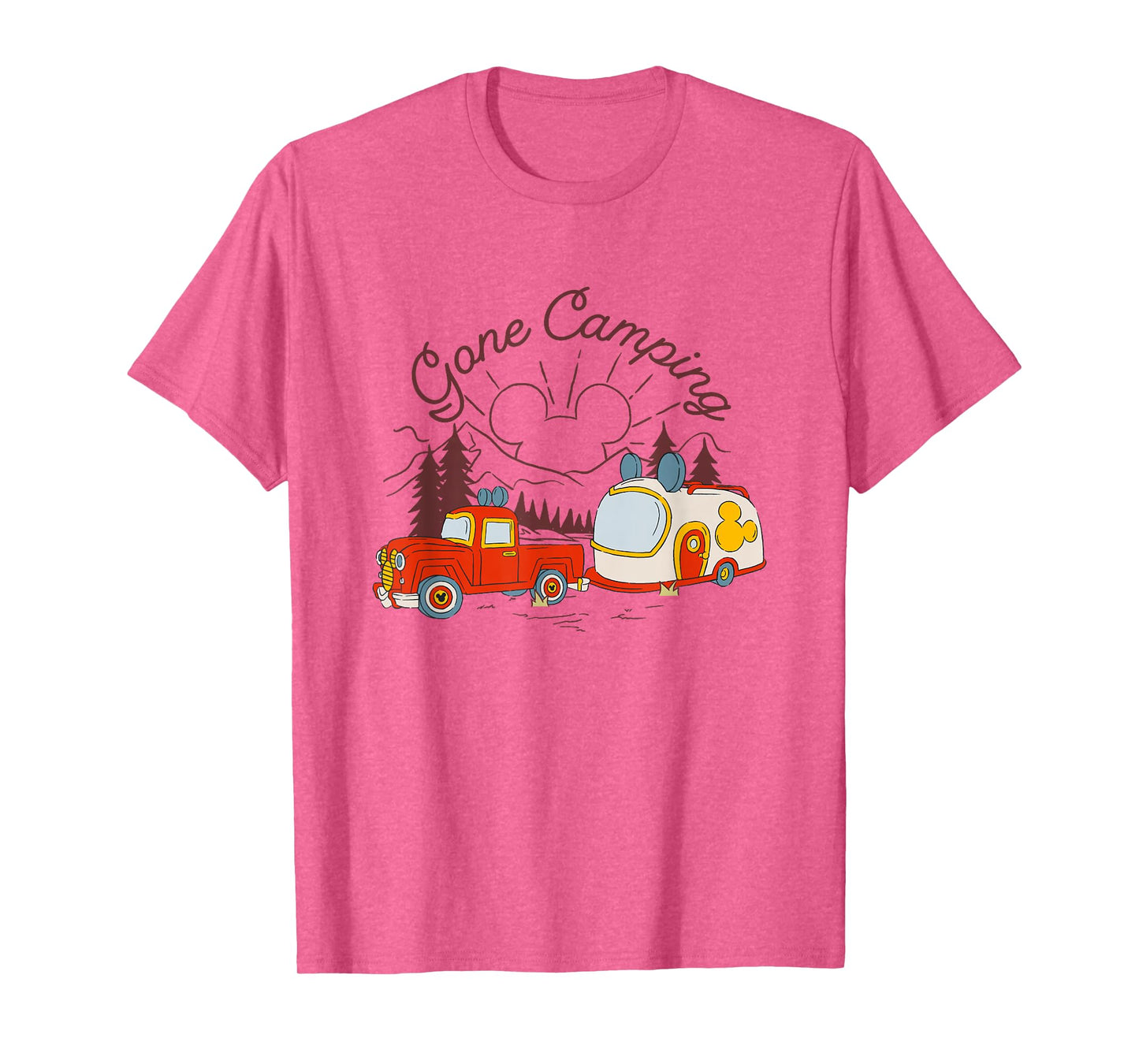Disney Mickey And Friends Gone Camping Retro Trailer T-Shirt