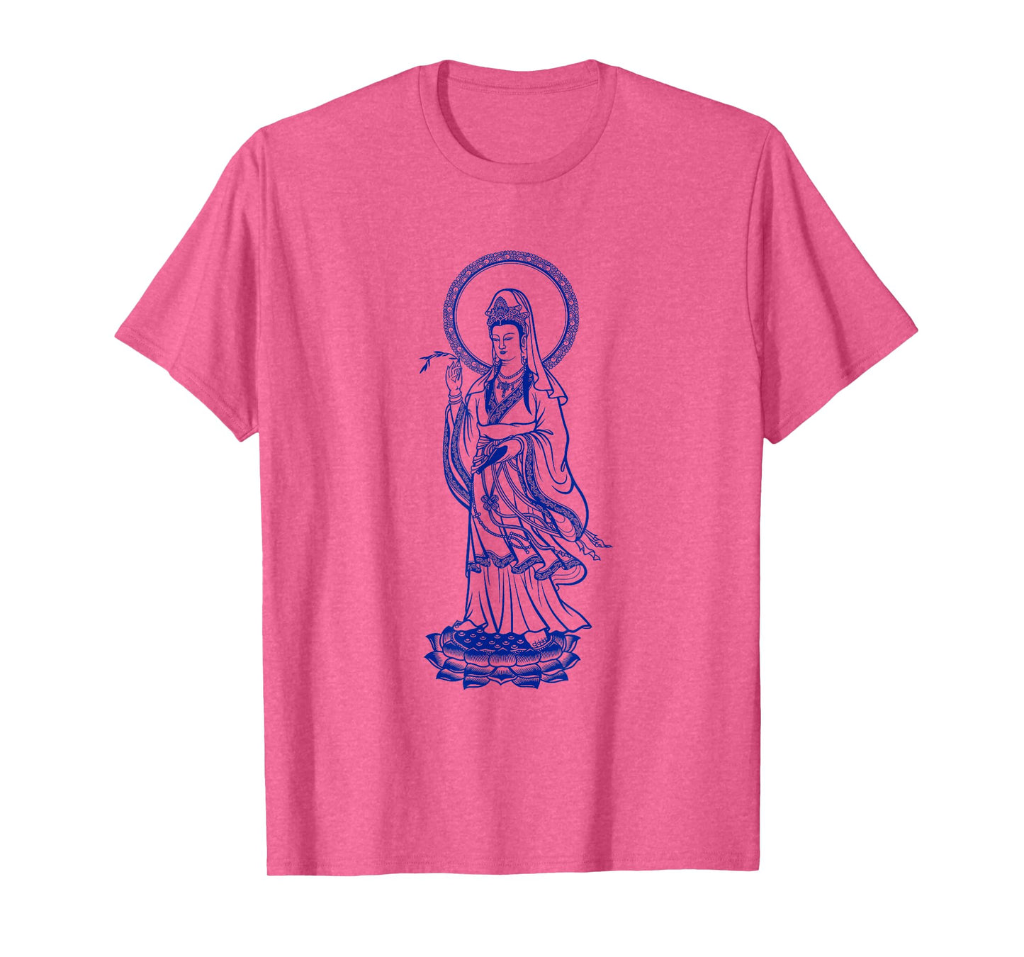 Mens Buddha Quan Yin Shirts In Blue Ink For Adult and Youth 3XL Lemon