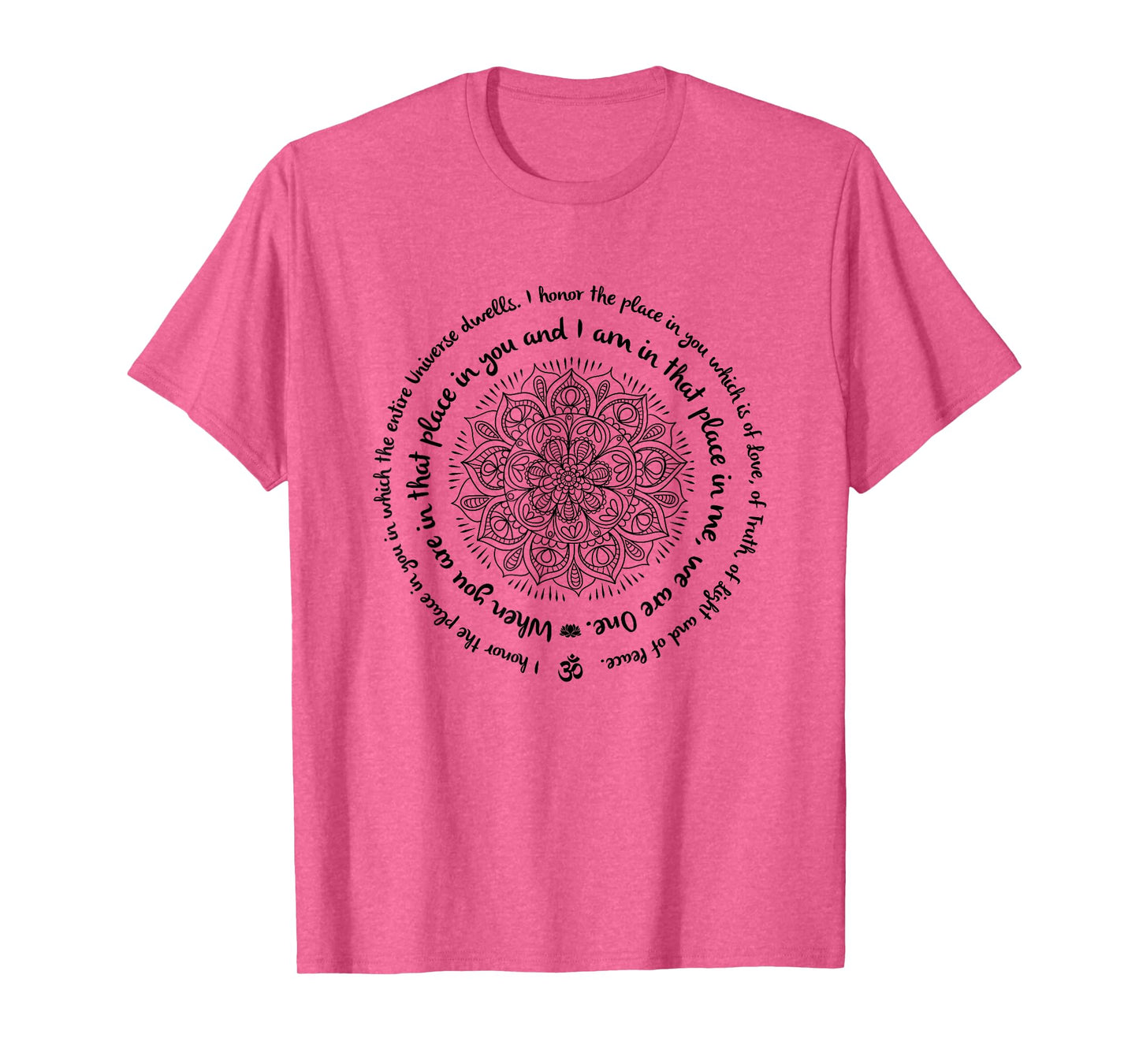 WE ARE ONE Namaste Happy Zen Yoga Meditation Mandala Design T-Shirt