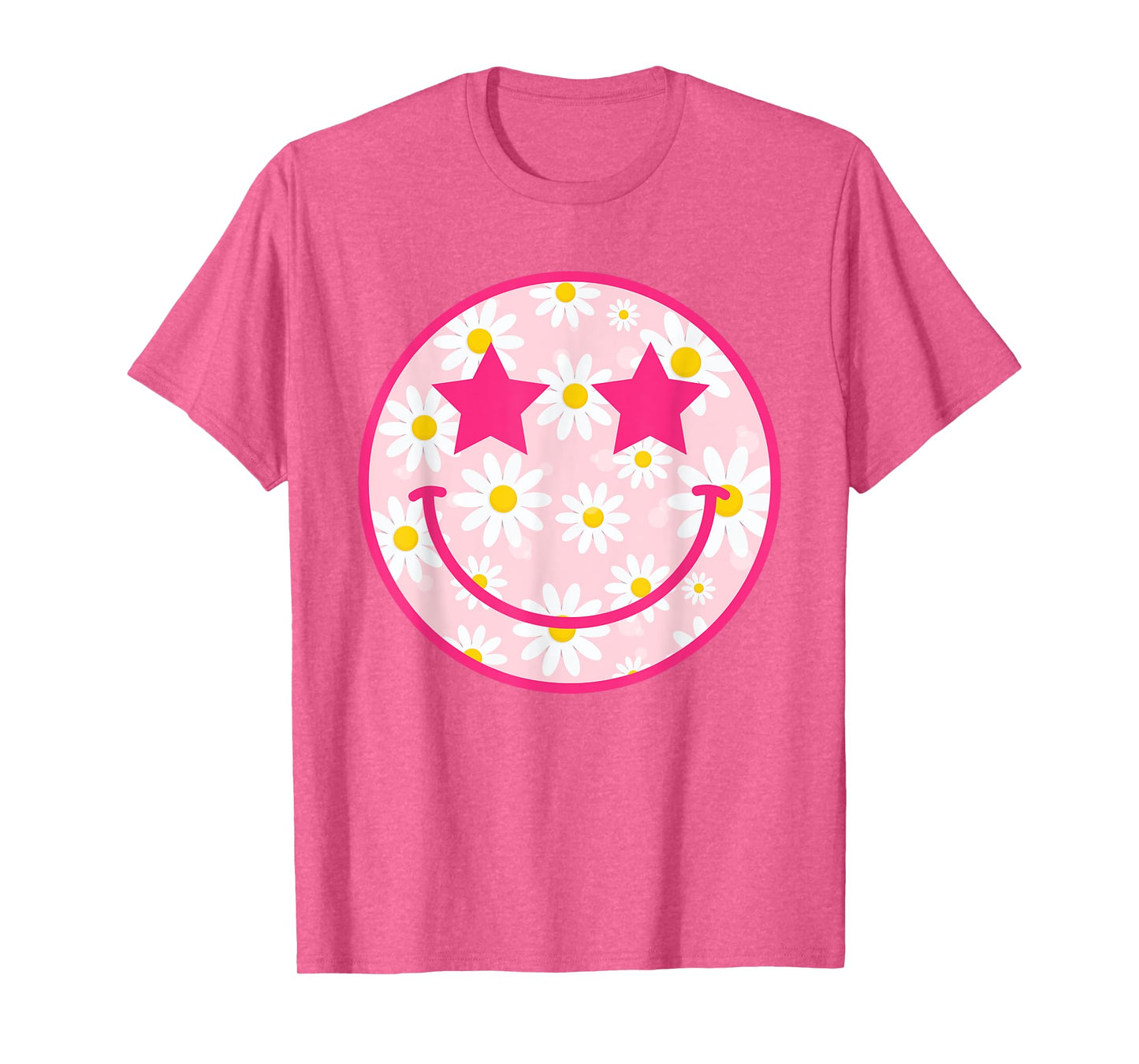 Happy Face Floral Shirt Preppy Aesthetic Smiling Face T-Shirt