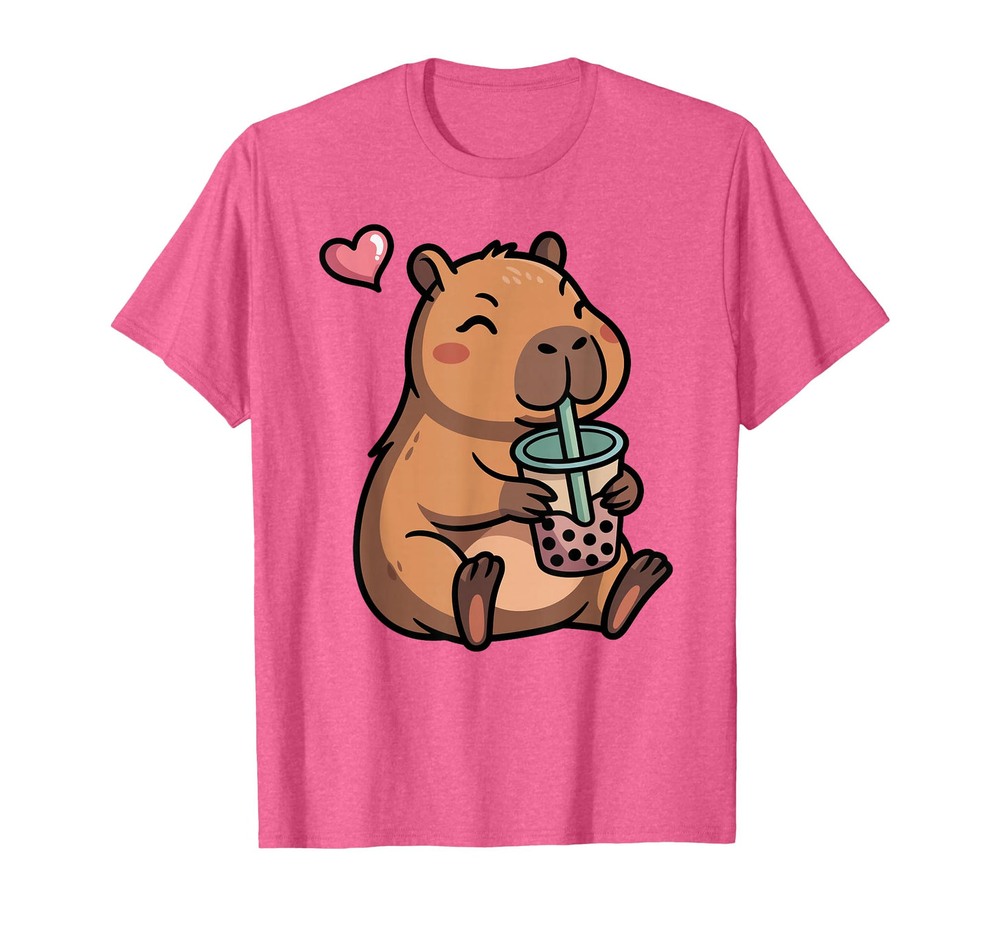 Cute Capybara Boba Bubble Tea Kawaii Capybara Girls Kids T-Shirt
