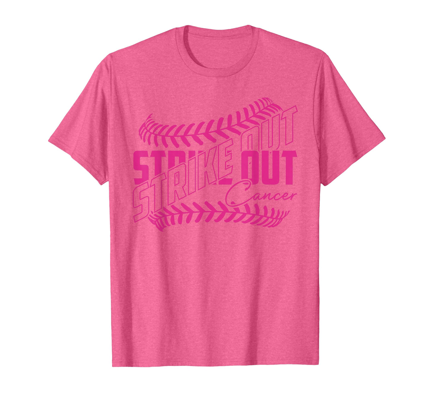 Strike Out Cancer Baseball Softball Breast Cancer Awareness T-Shirt