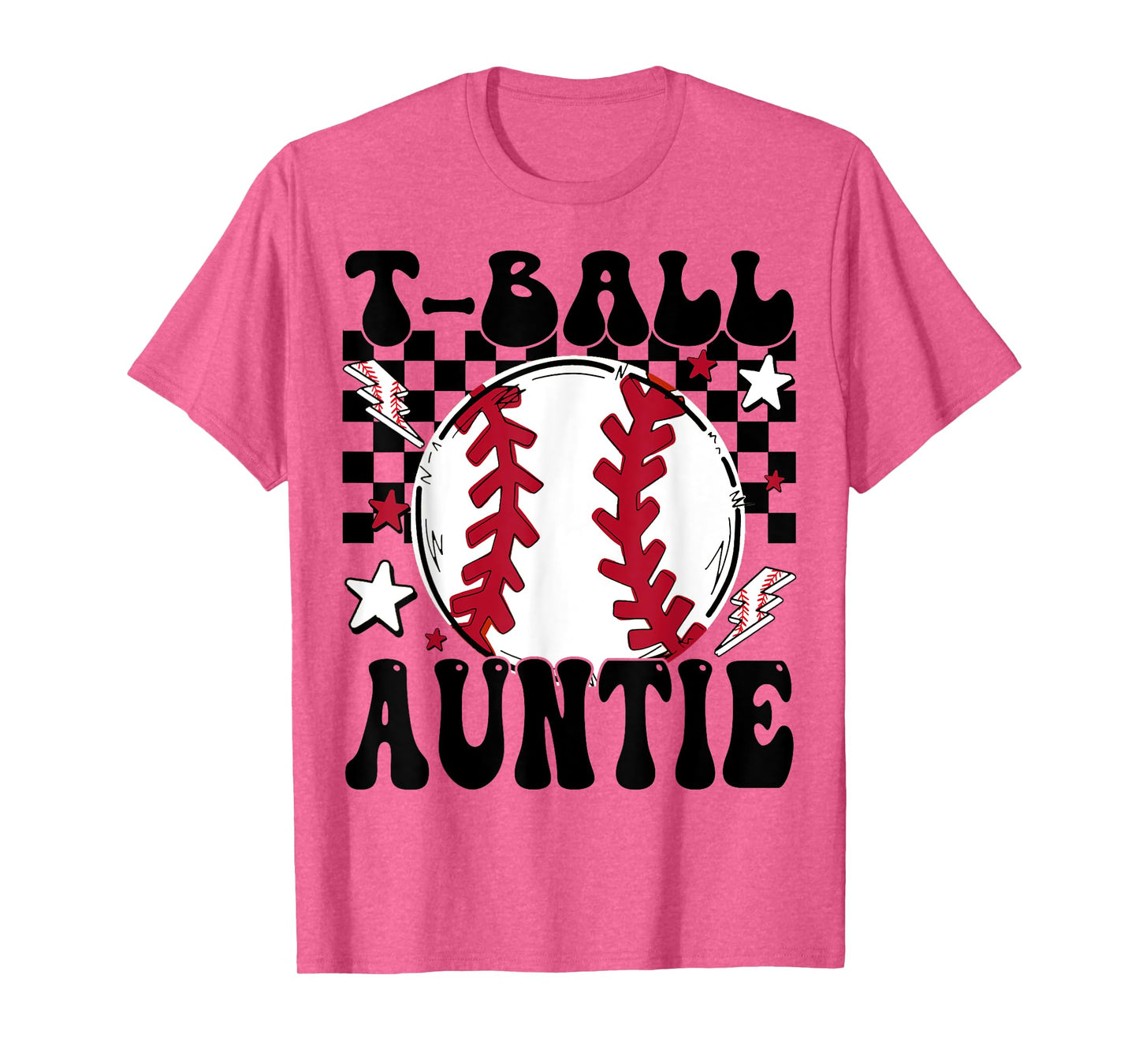 T-Ball Auntie Proud Tee Ball Auntie Groovy Family Matching T-Shirt