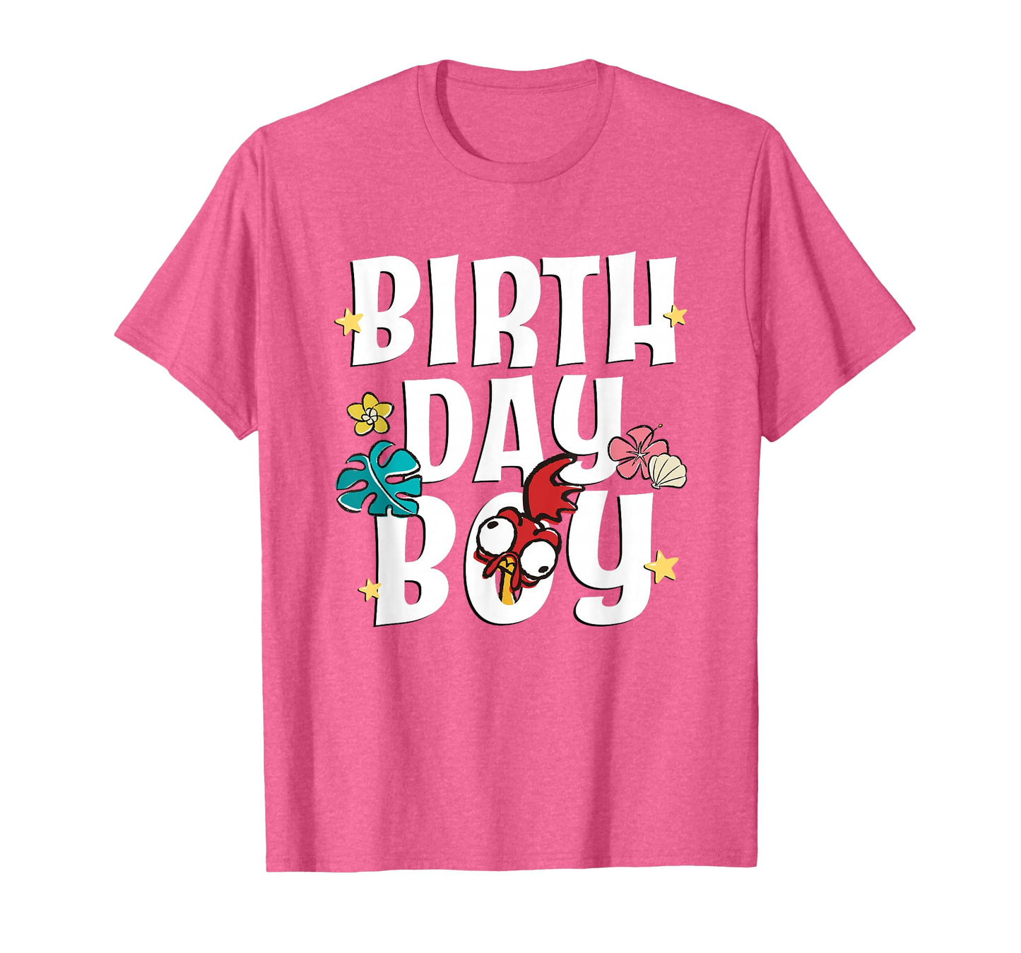 Disney Moana Birthday Boy Cute Hei Hei Big Chest Text Logo T-Shirt