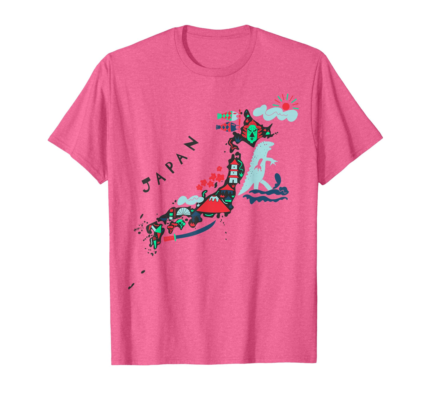 Travel Asia Japan Map Tokyo Japanese Vacation Souvenir Tee T-Shirt