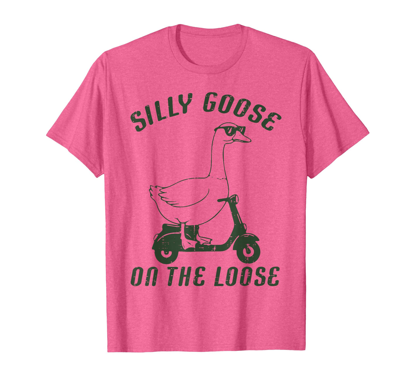 Goose Silly On The Loose Scooter Funny Animal Men Women Kids T-Shirt