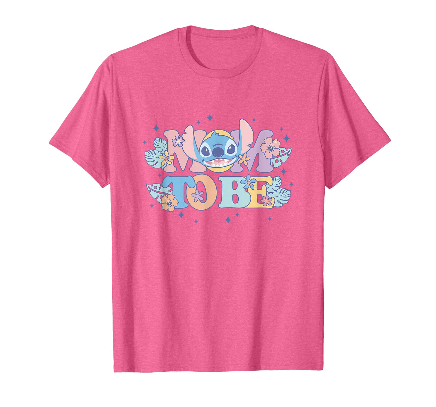 Disney Lilo & Stitch Mom To Be Cute Stitch Colorful Floral T-Shirt