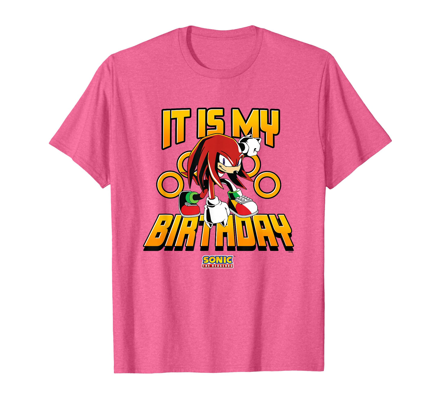 Sonic The Hedgehog Birthday It Is My Birthday Knuckles Logo T-Shirt