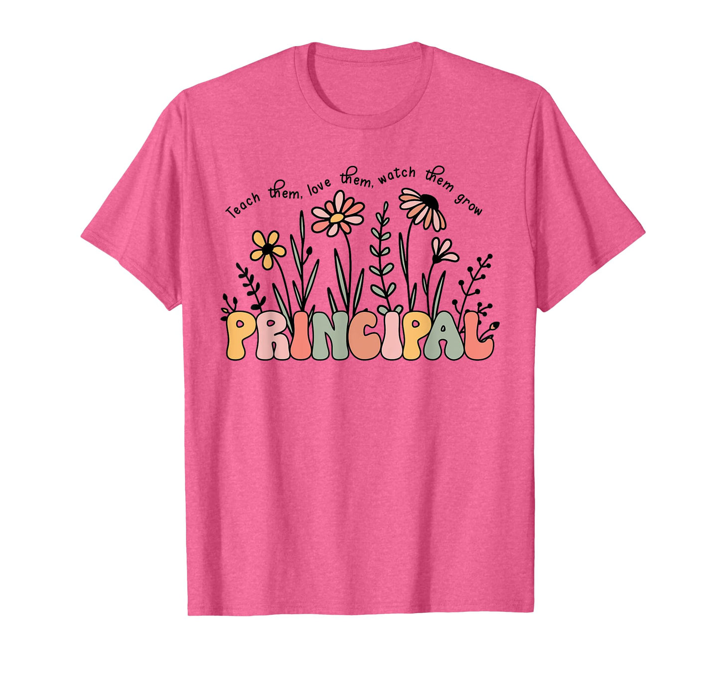 Retro Vintage Floral Principal Shirt For Women Teachers Day T-Shirt
