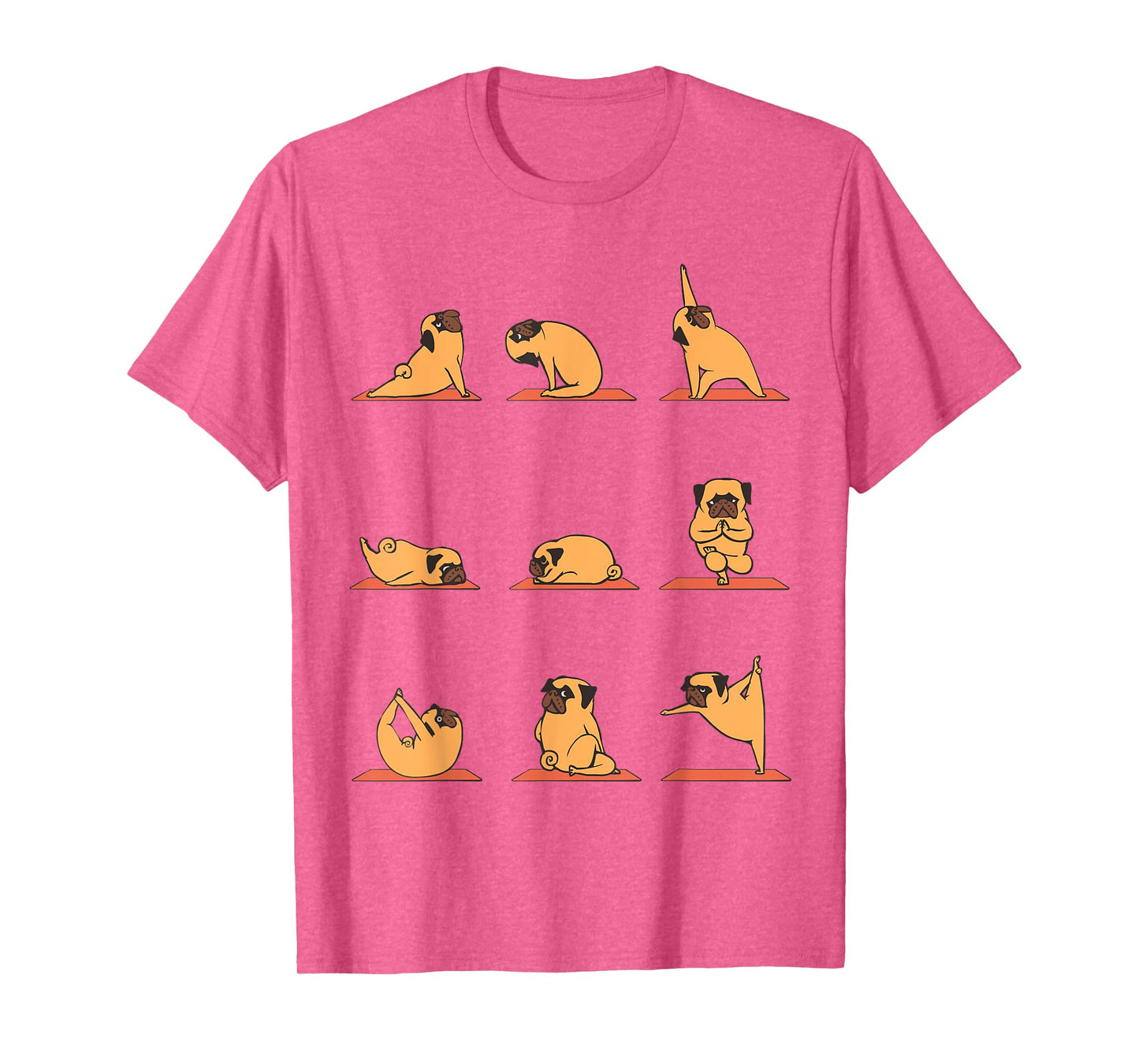 Pug Yoga Puppy Yoga Poses and Meditation Funny T-Shirt T-Shirt