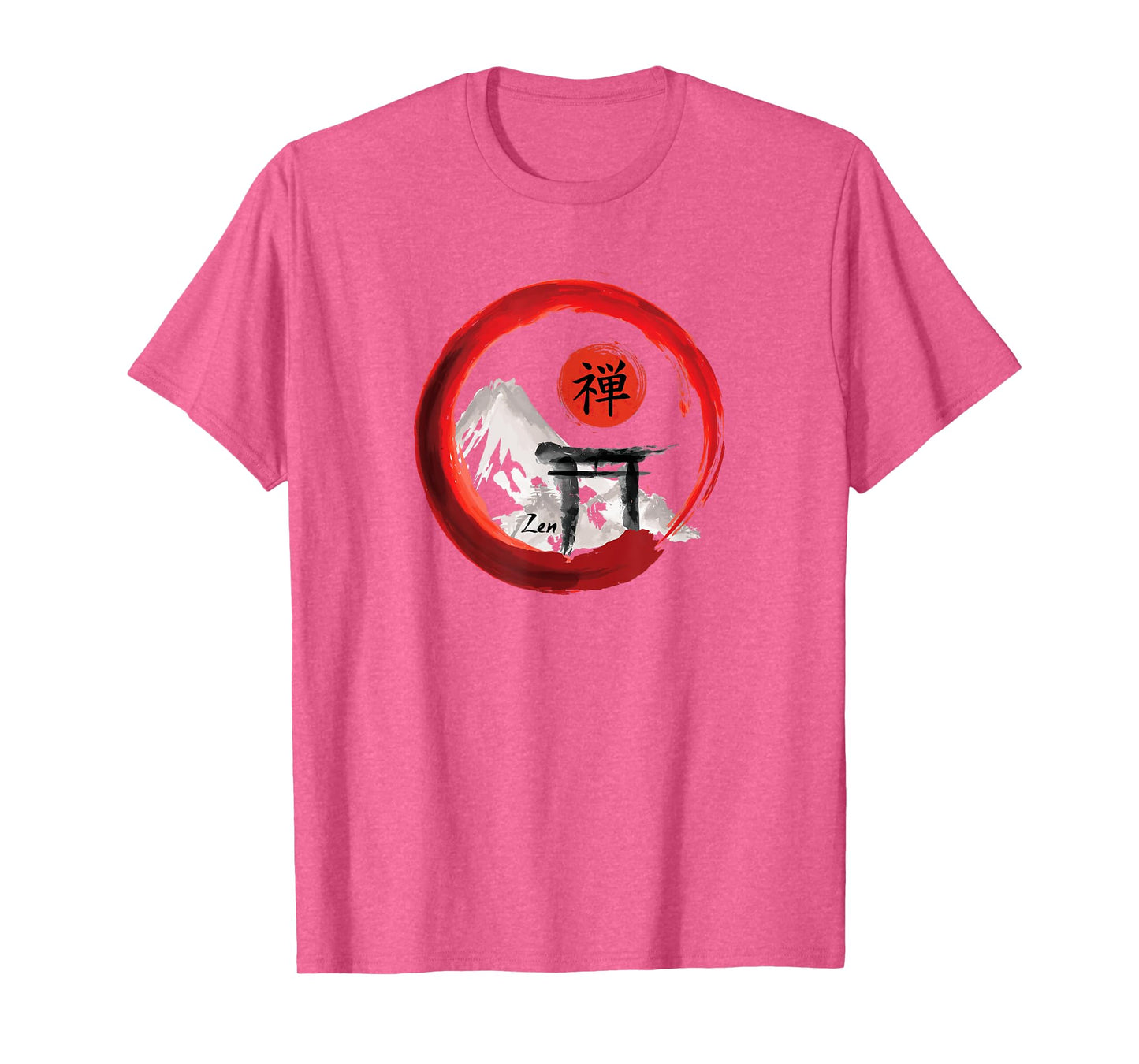Mt. Fuji Sando Enso Circle Japanese Zen Lettering Yoga T-Shirt