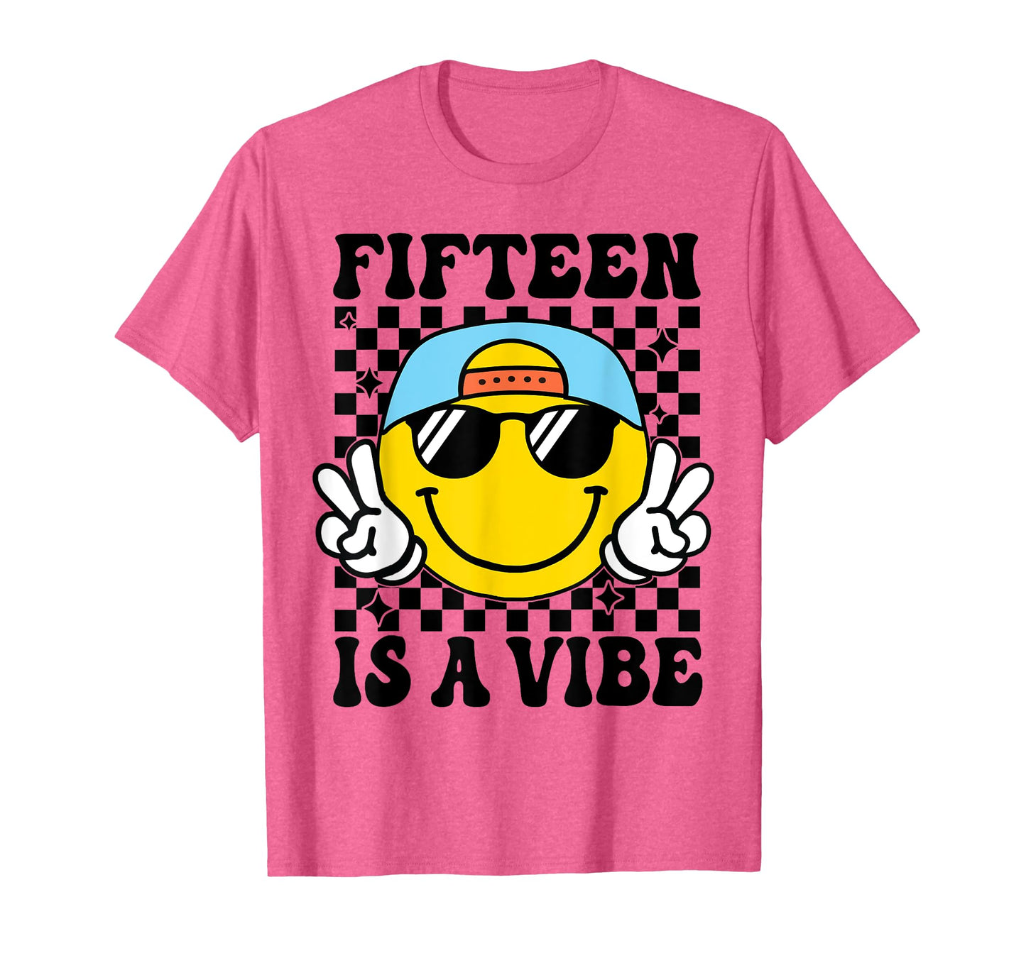 Fifteen is A Vibe 15th Birthday Groovy Boys 15 Years Old T-Shirt