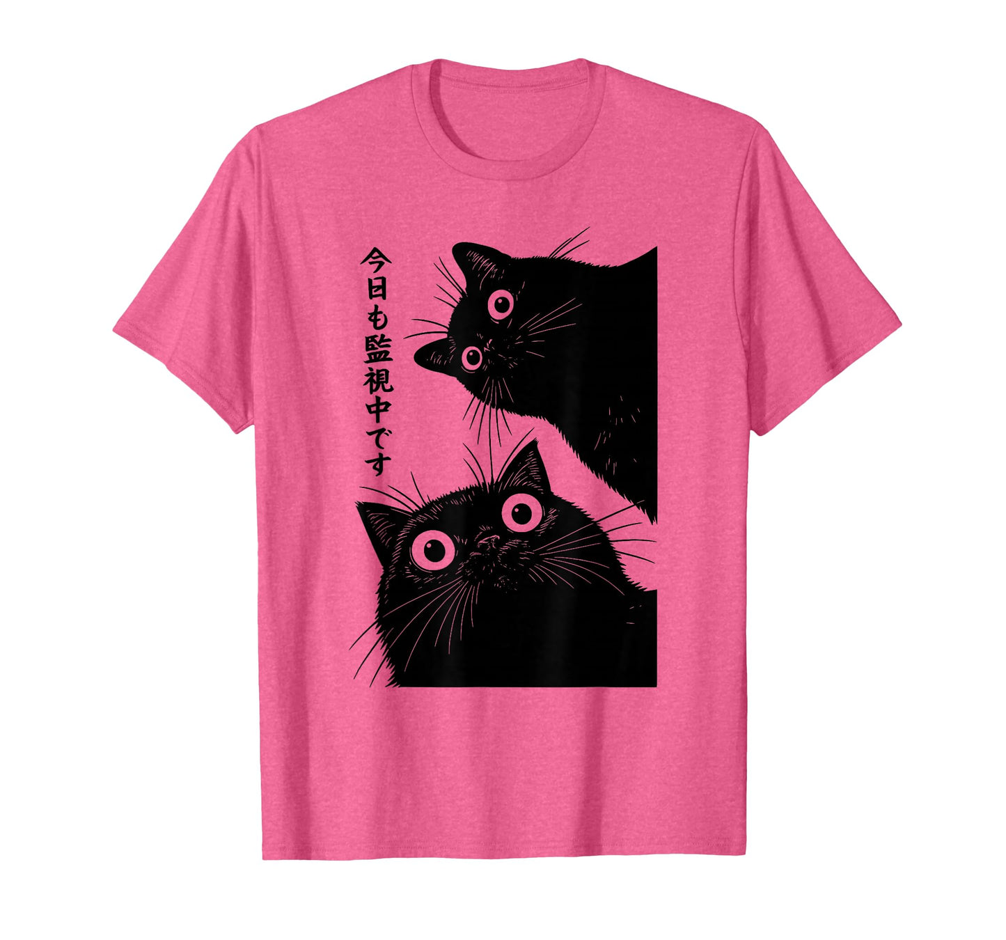 The Cat is Watching Today Funny Japanese Black Cat T-Shirt