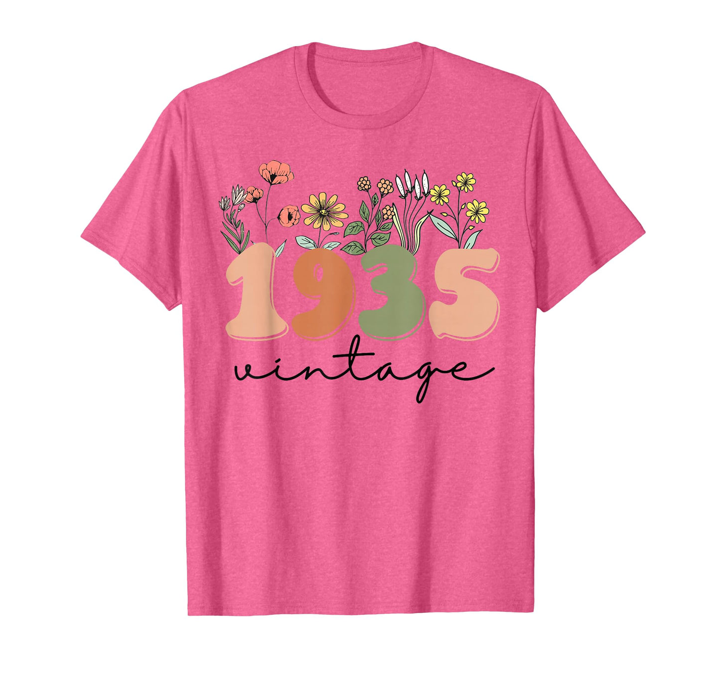 90 Years Old Vintage 1935 90th Birthday Tee Wildflower Women T-Shirt