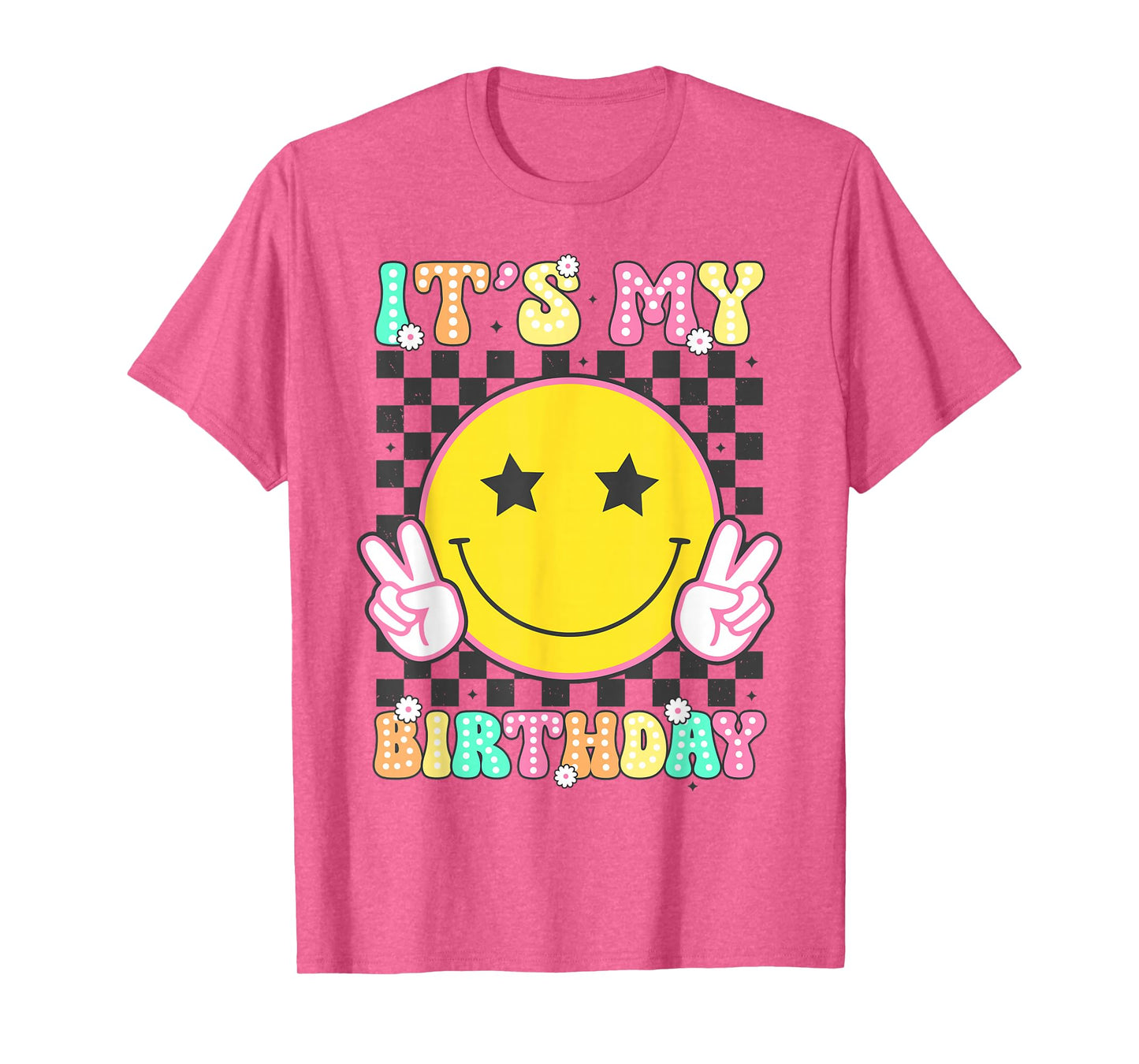 Groovy It's My Birthday Girls Women Teens Kid Bday Flower T-Shirt