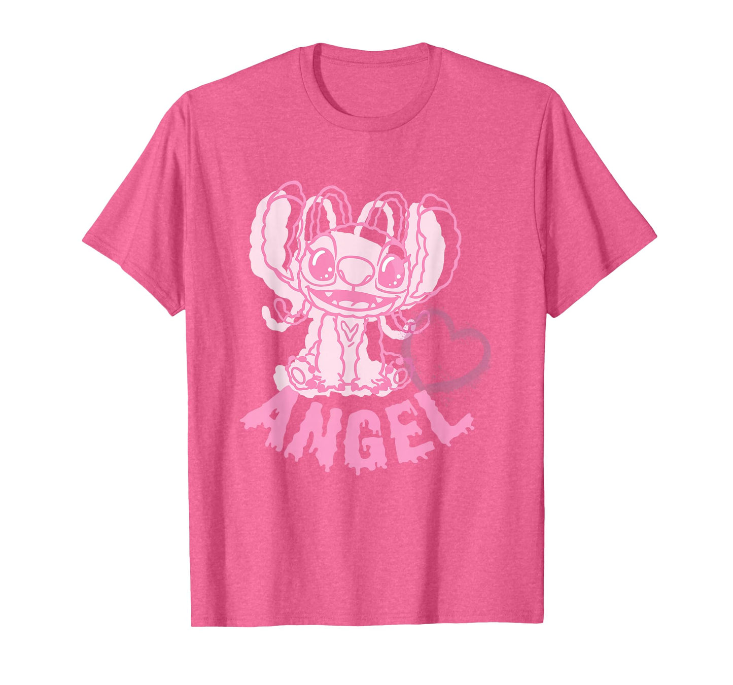 Disney Lilo & Stitch Cute Alien Pink Drip Angel T-Shirt