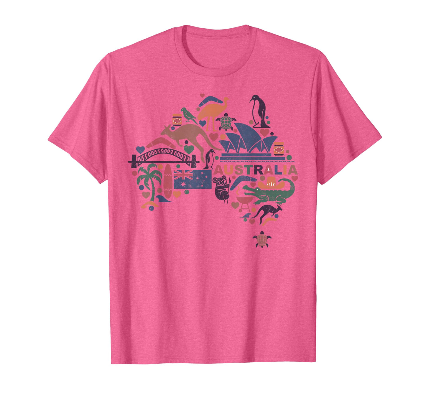 Travel Australia Map Sydney Australian Vacation Souvenir Tee T-Shirt