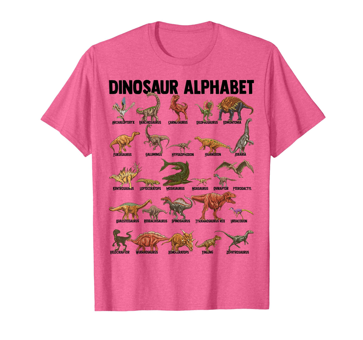 Dinosaur Alphabet - Dino Types Identification - A-Z ABC T-Shirt