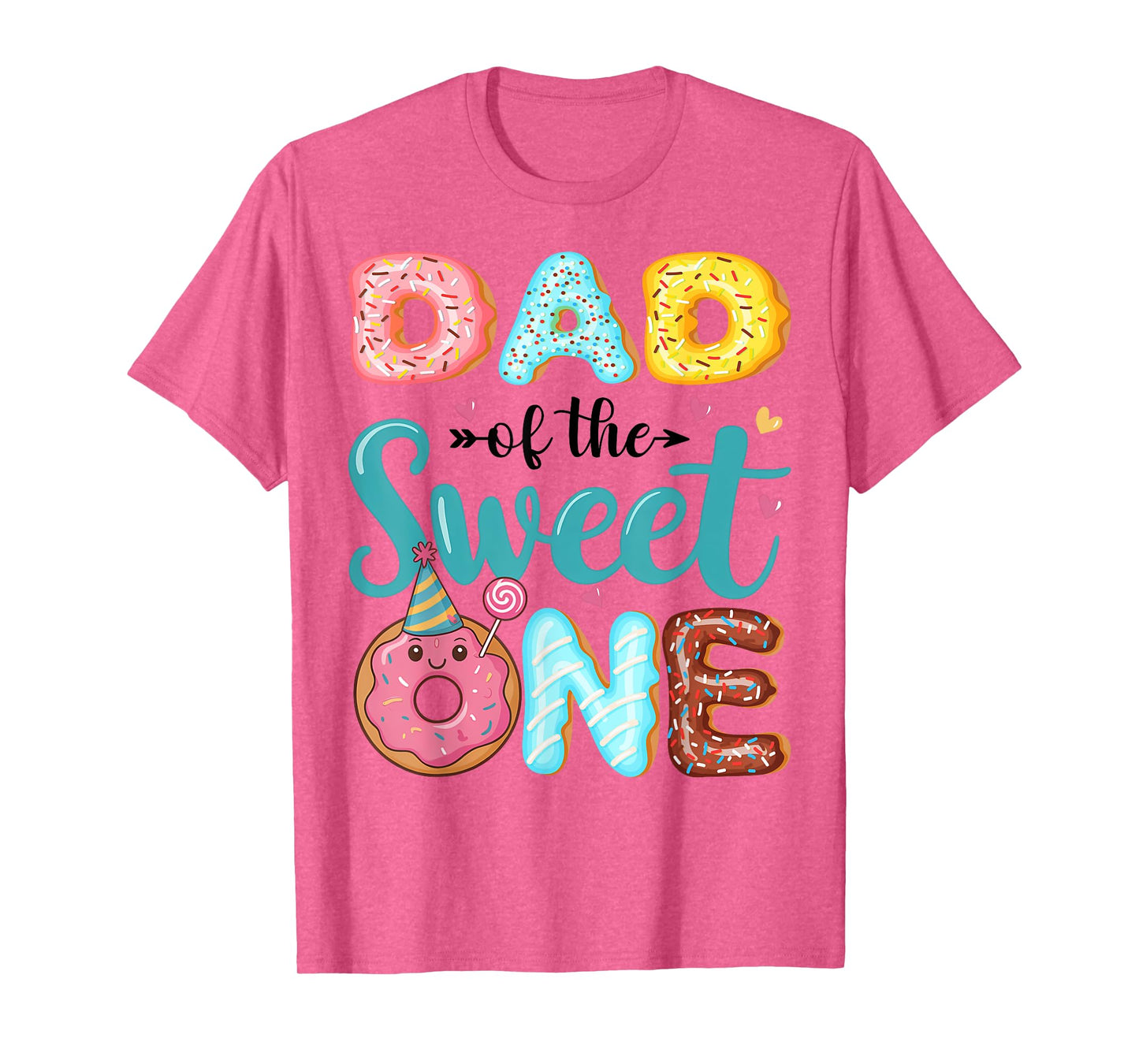 Dad Of The Sweet One 1st Birthday Girl Donut Party T-Shirt