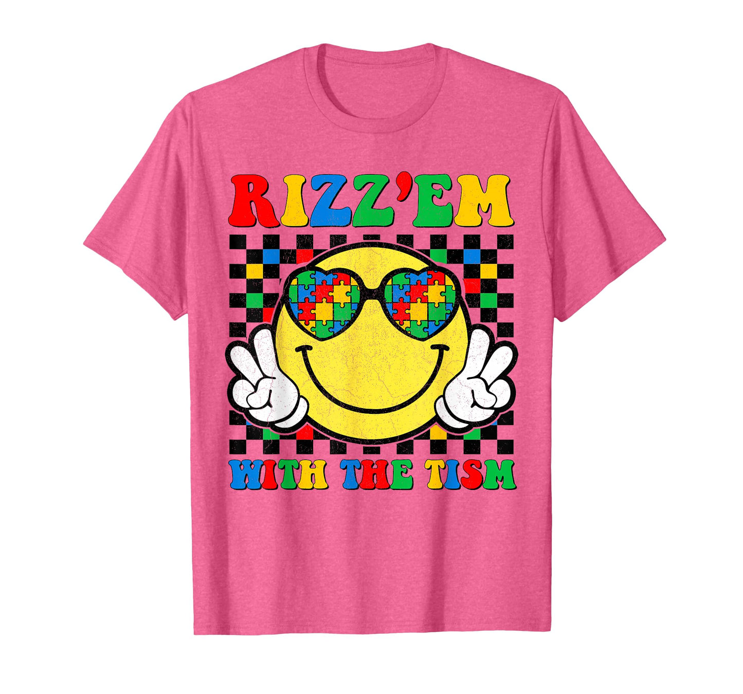 Rizz Em With The Tism Funny Autism Awareness Boys Girls Kids T-Shirt