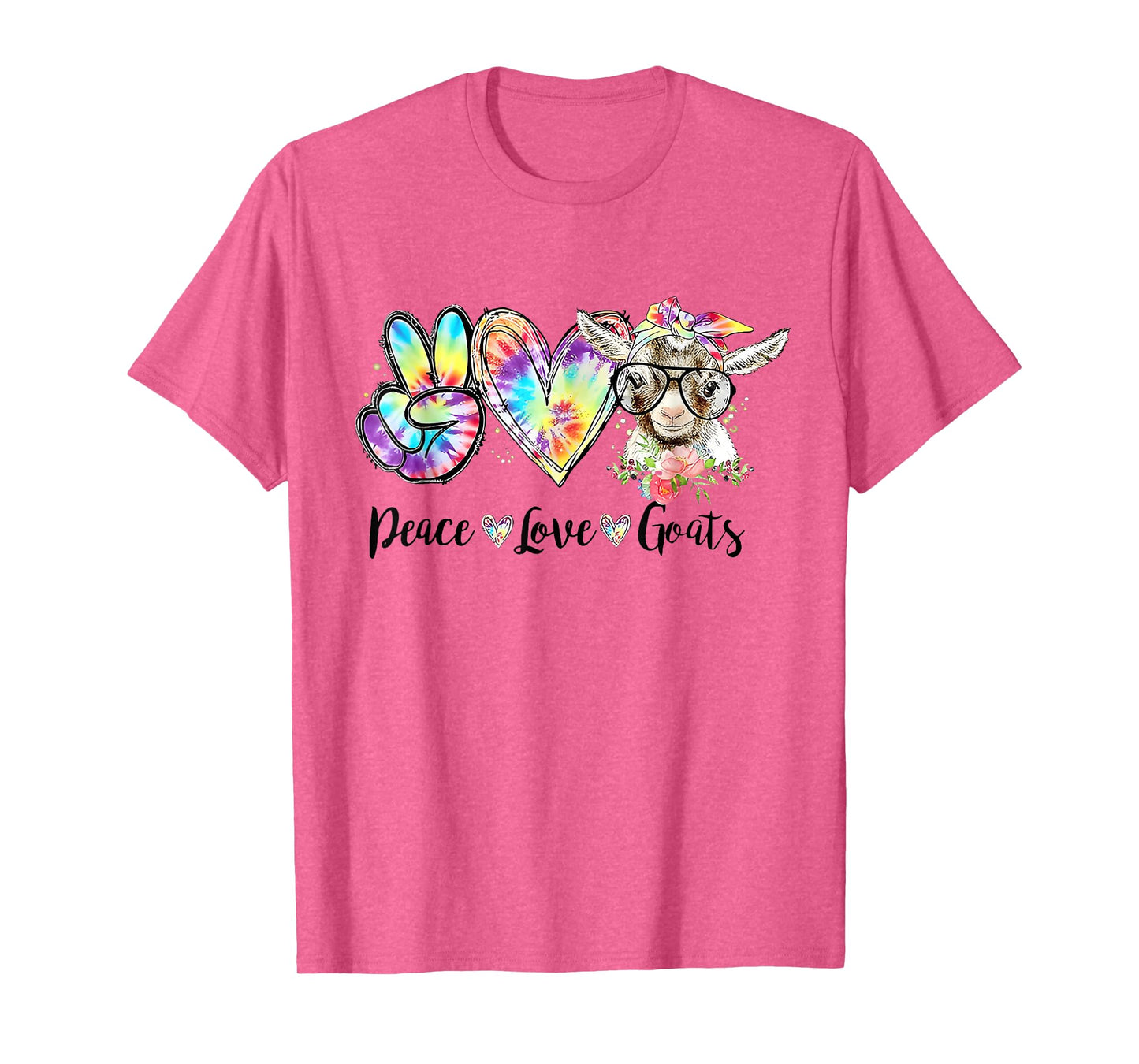 Tie Dye Peace Love Goats Farm Girl Goat Lover Funny T-Shirt
