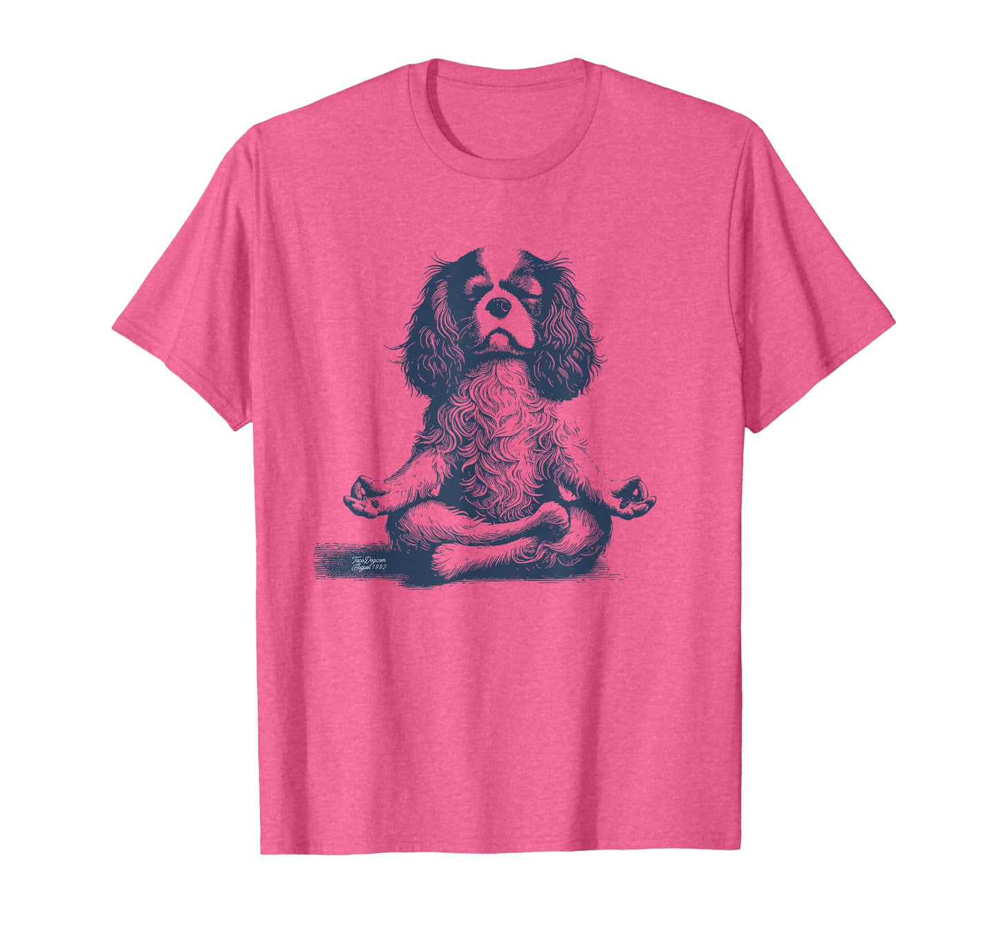Cavalier King Charles Spaniel Lotus Meditate Yoga Vintage T-Shirt