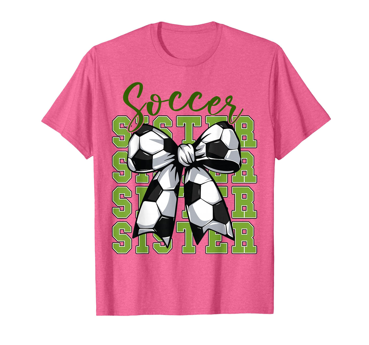 Youth Girl Soccer Sister Coquette Bow Soccer Cute Teen Girl T-Shirt