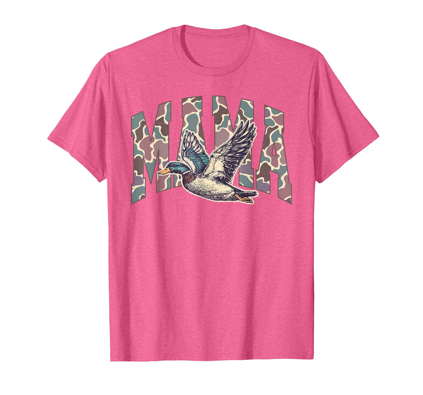 Mallard Duck Hunting Mama Retro Camouflage Daddy Mothers Day T-Shirt