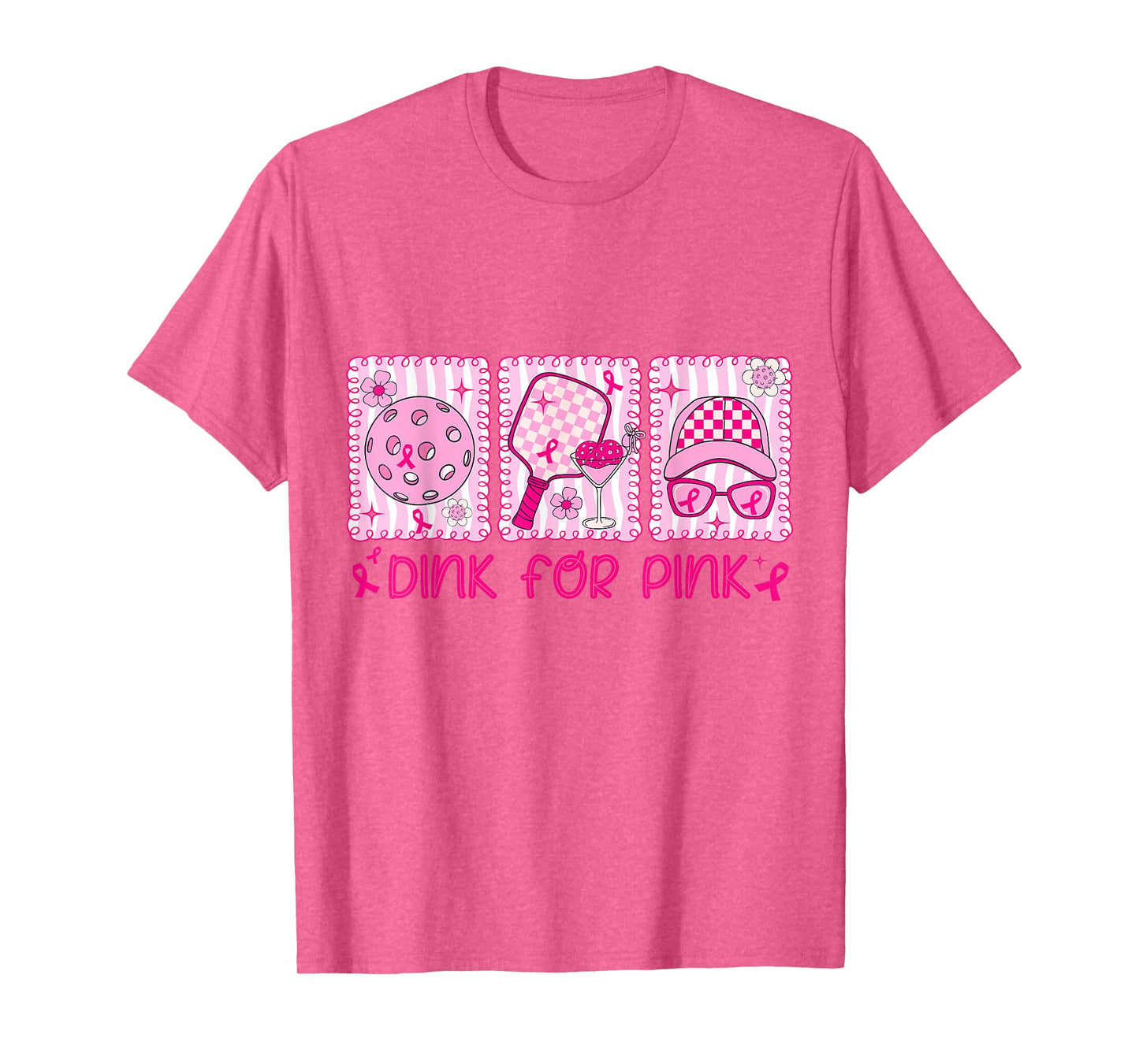 Dink for Pink Breast Cancer Awareness Pickleball Coquette T-Shirt