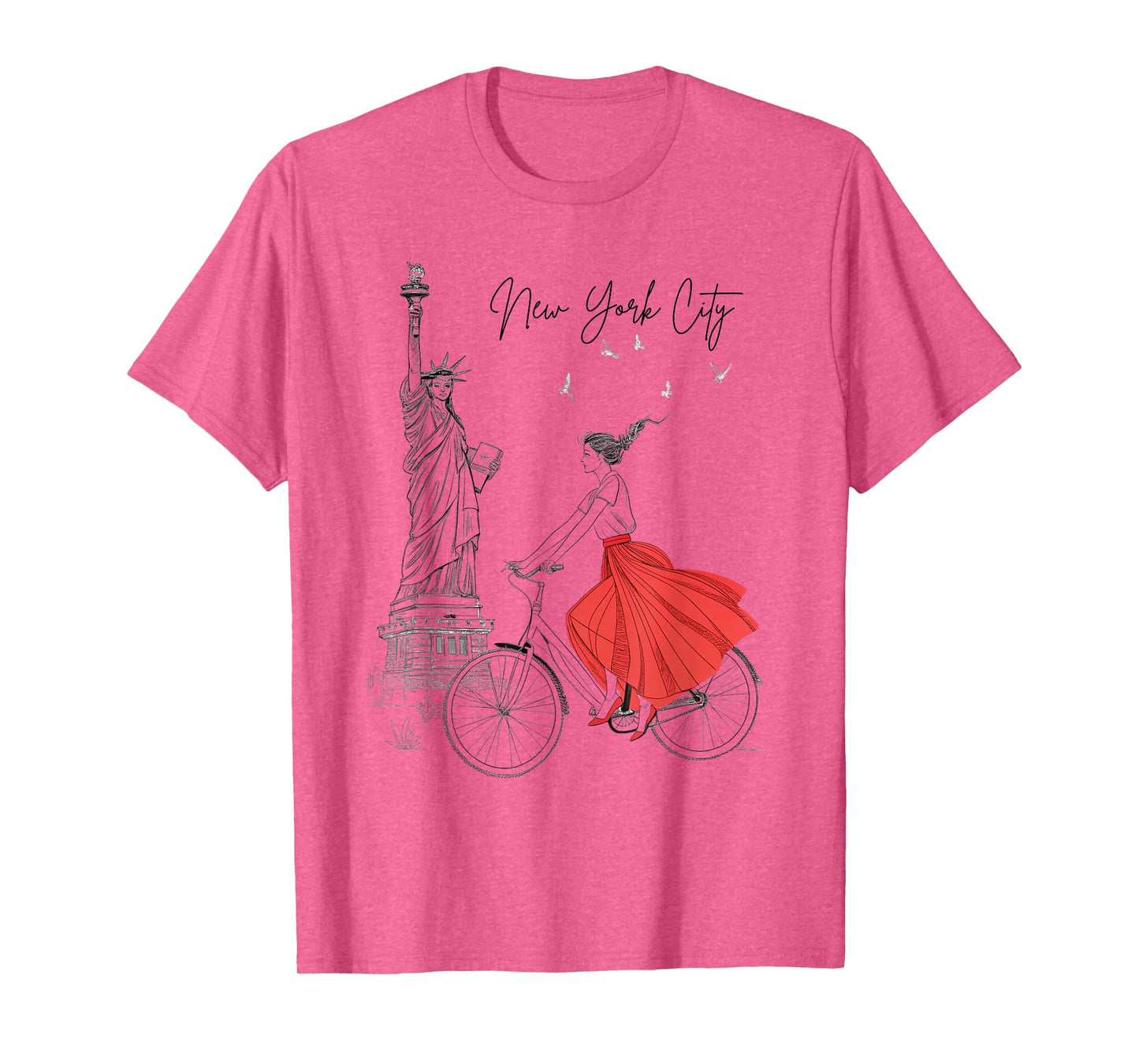 Statue of Liberty Cyclist Art NYC New York City Women's T-Shirt