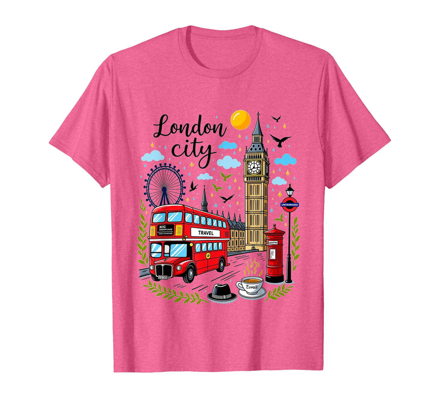 London City England Souvenir Iconic Landmarks UK Travel T-Shirt