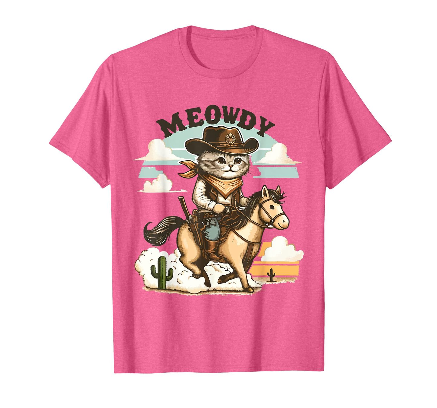 Meowdy Partner Cat Cowboy Horse Howdy Funny Country Western T-Shirt